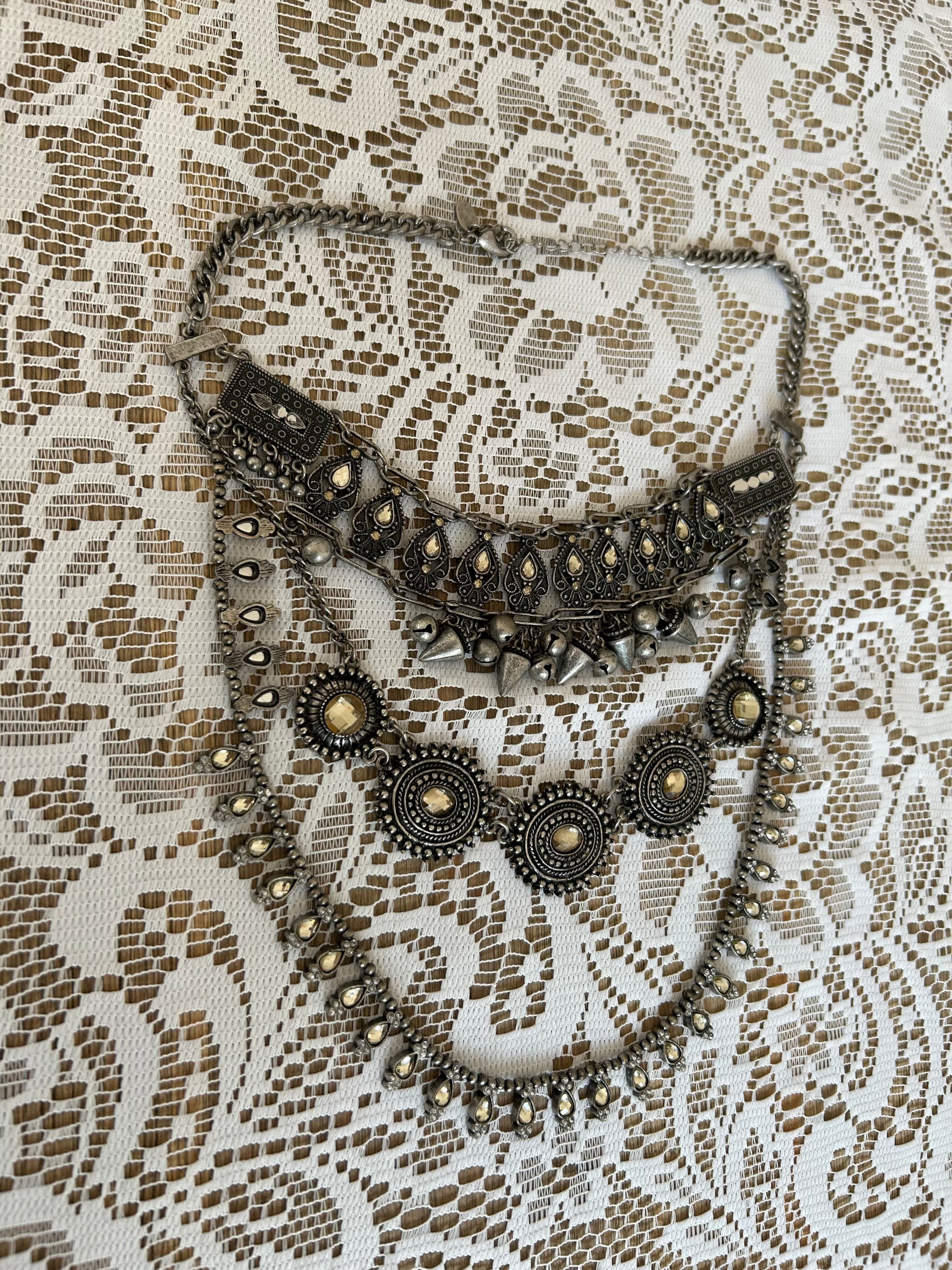 Chunky Silver layered Necklace