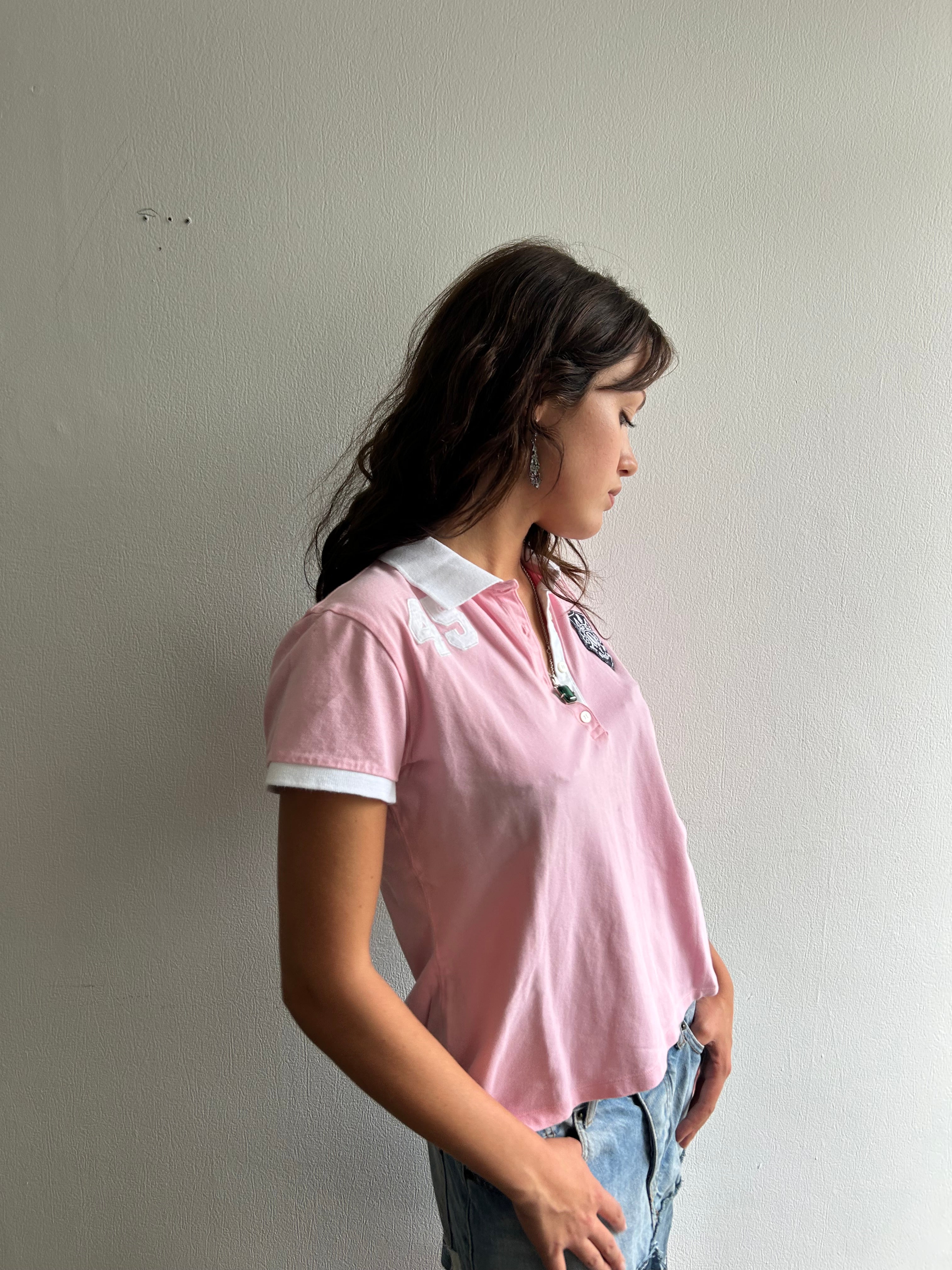 Pink '45' Polo Shirt