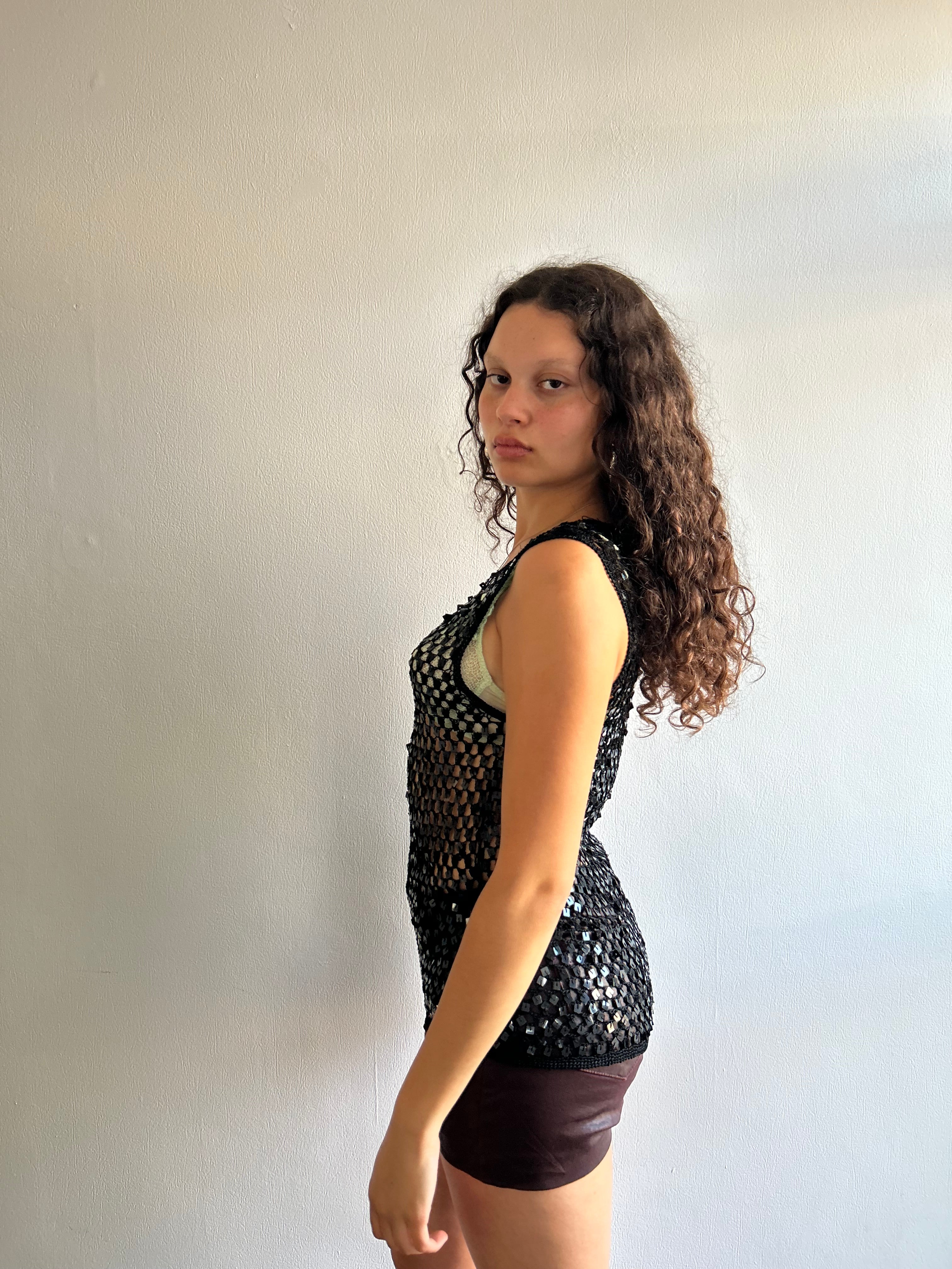 Black Sequin Top