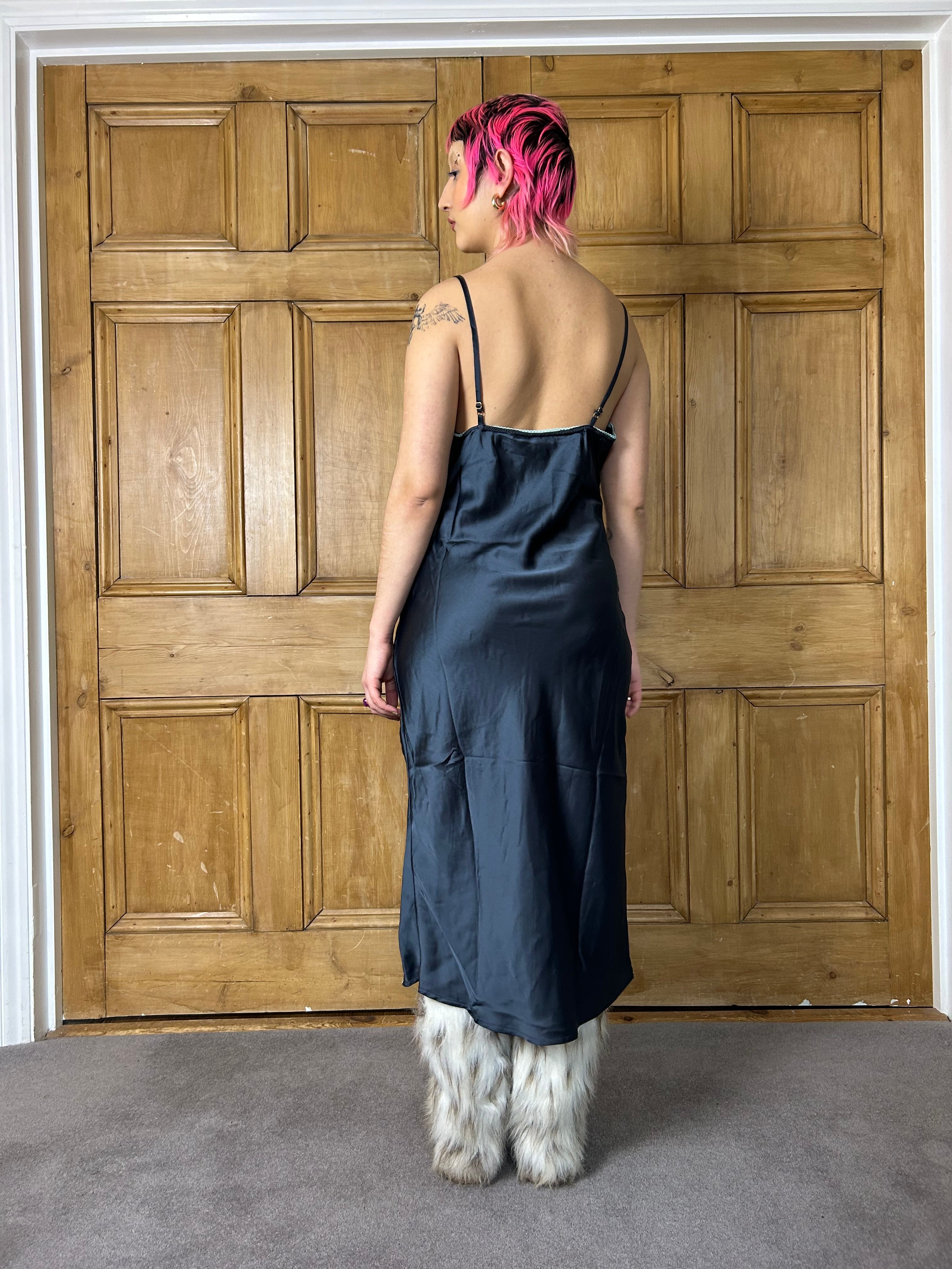 Blue Lace Slip Dress