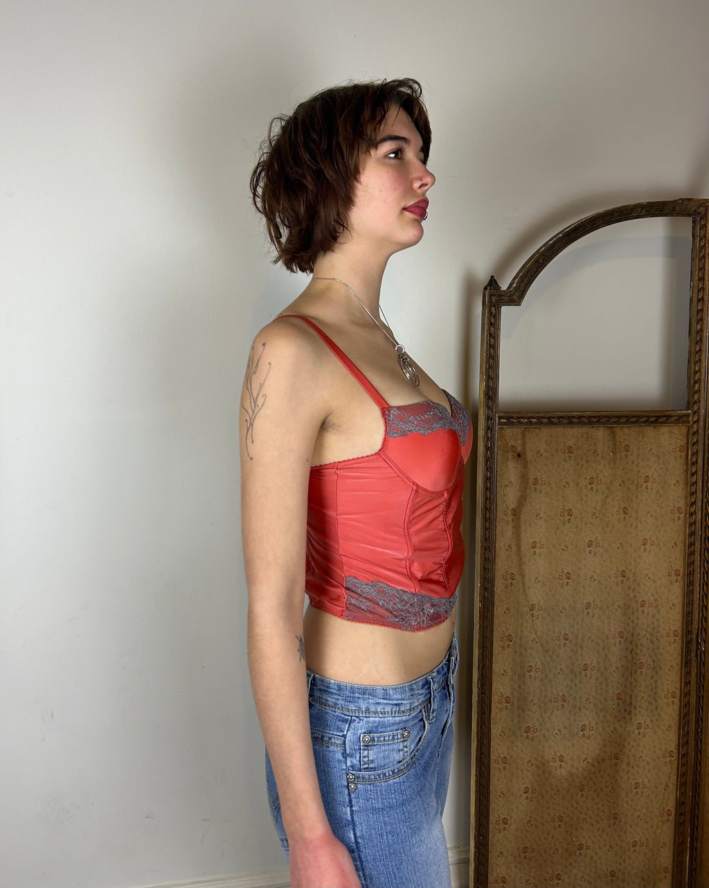 Coral corset top