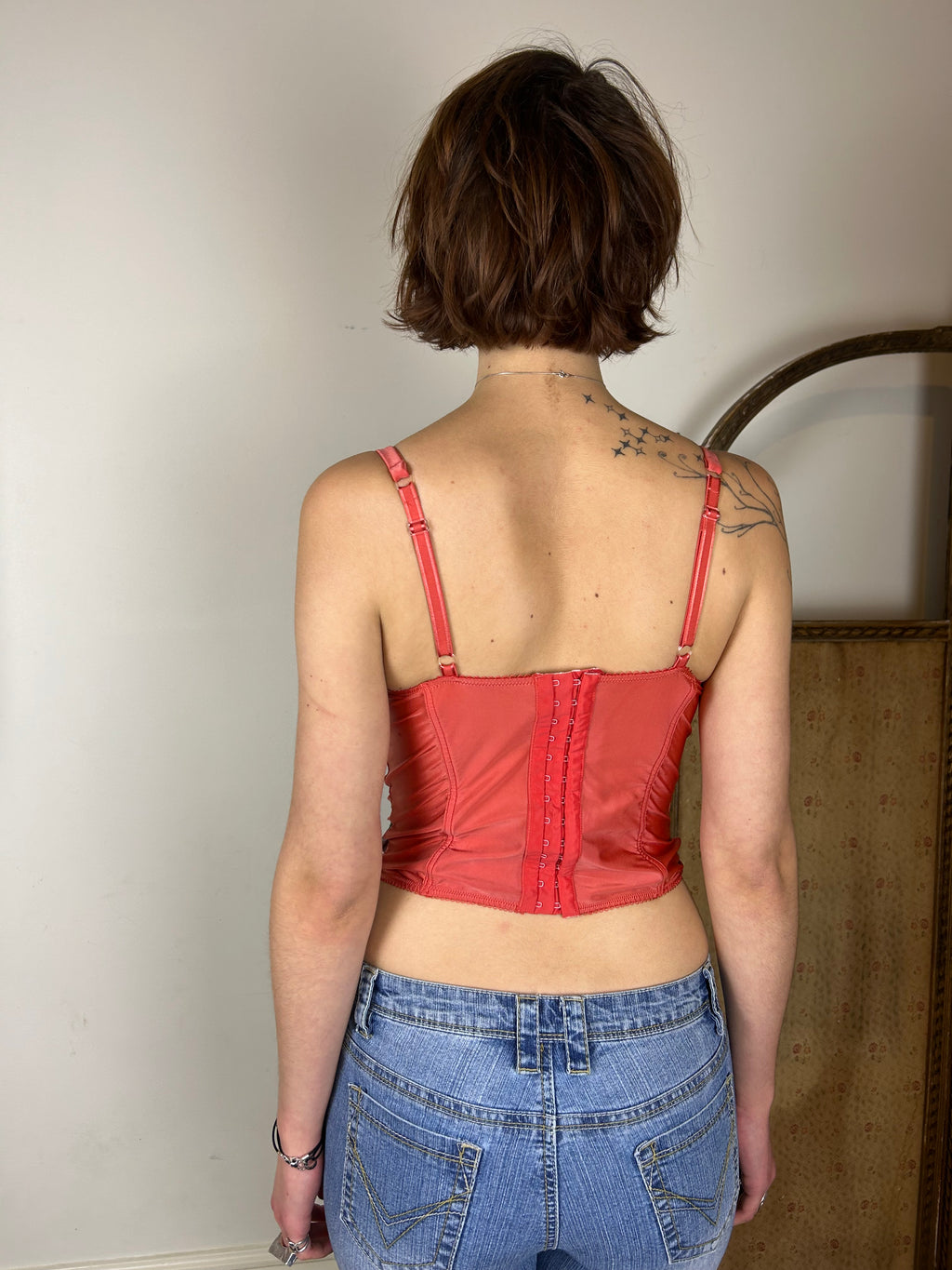 Coral corset top