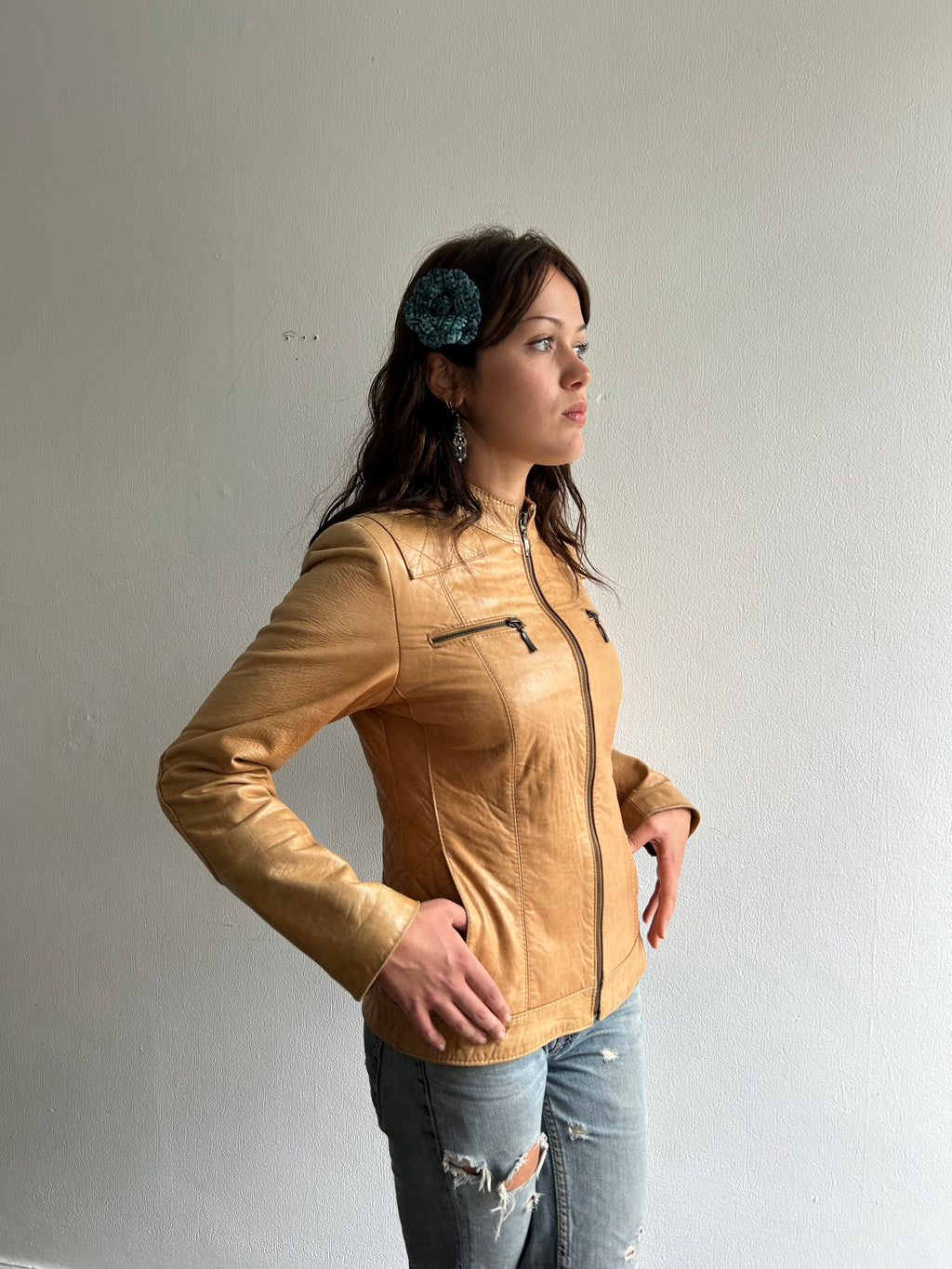 Tan Leather Vintage Jacket
