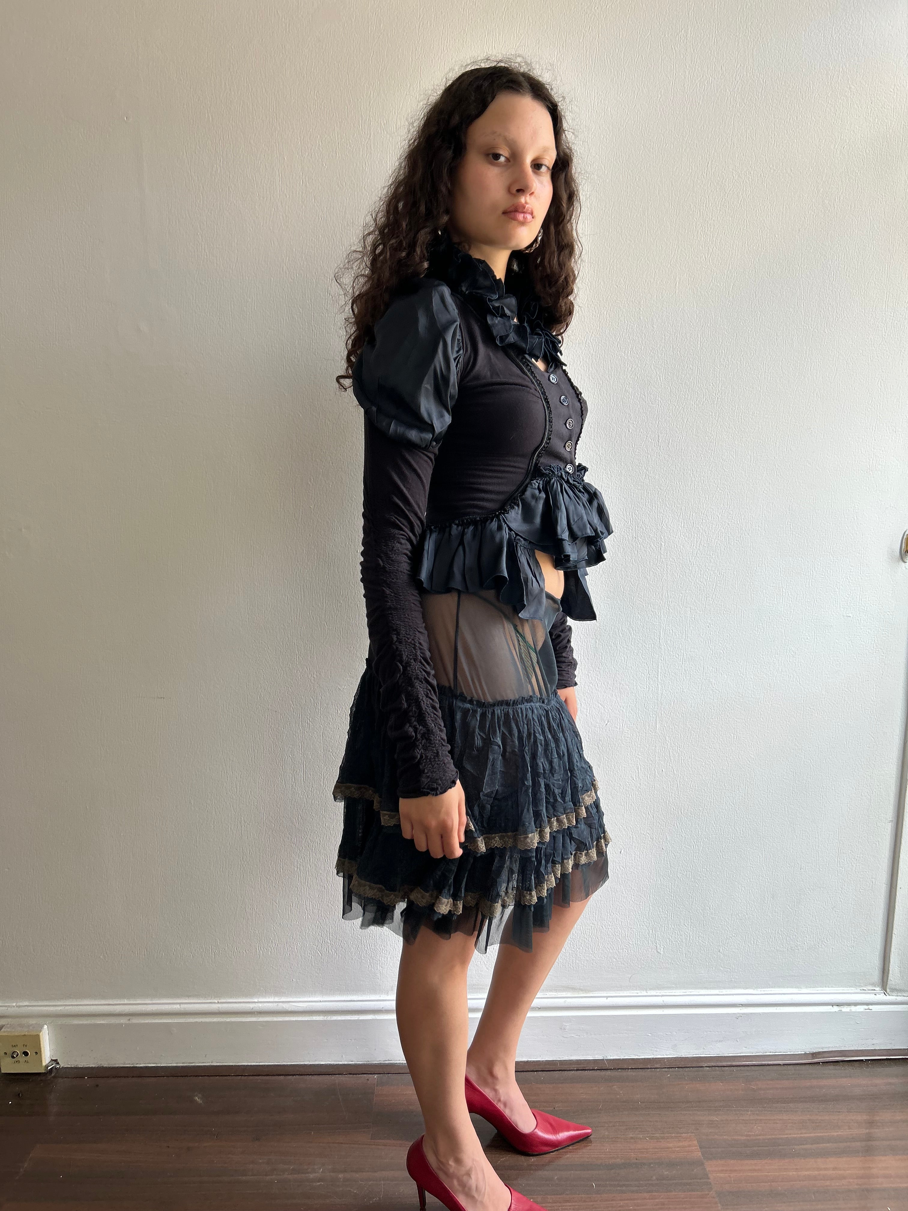 Vintage Tiered Slip Skirt