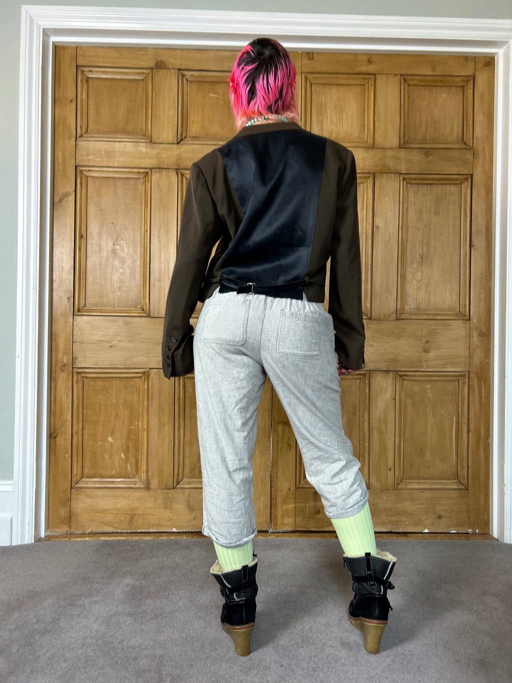 Cropped Pinstripe Trousers