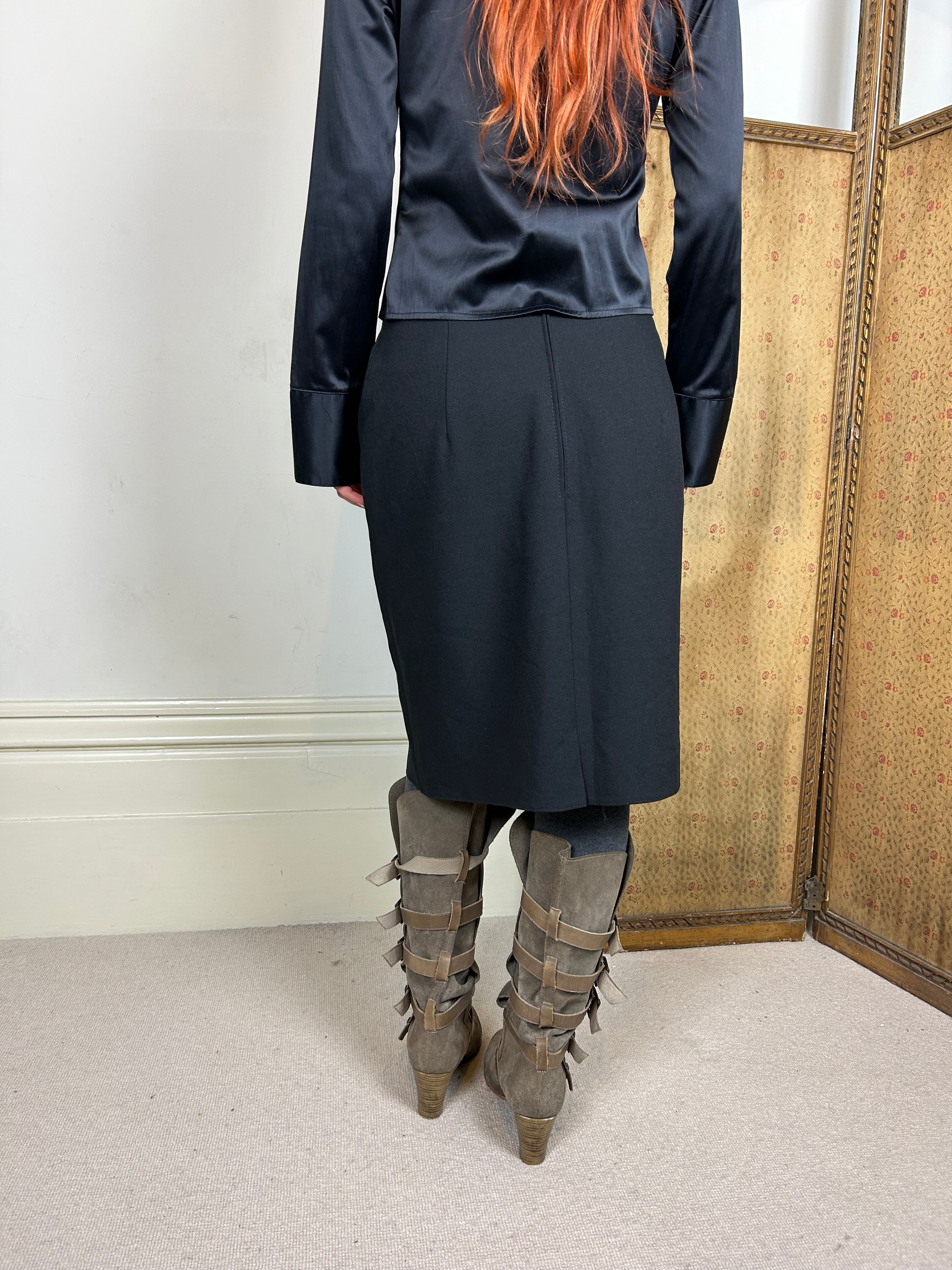 Vintage black midi skirt