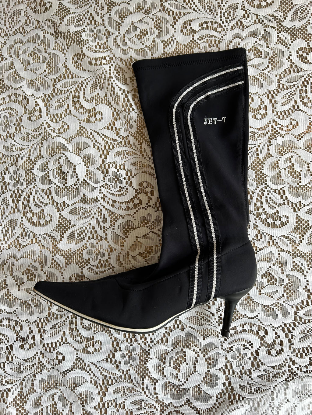 Vintage Black Pointed Heel boots