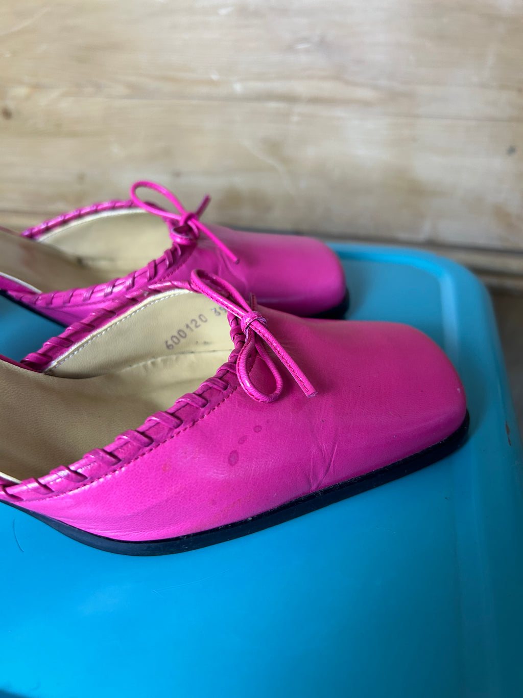 Iconic hot pink FAITH heels
