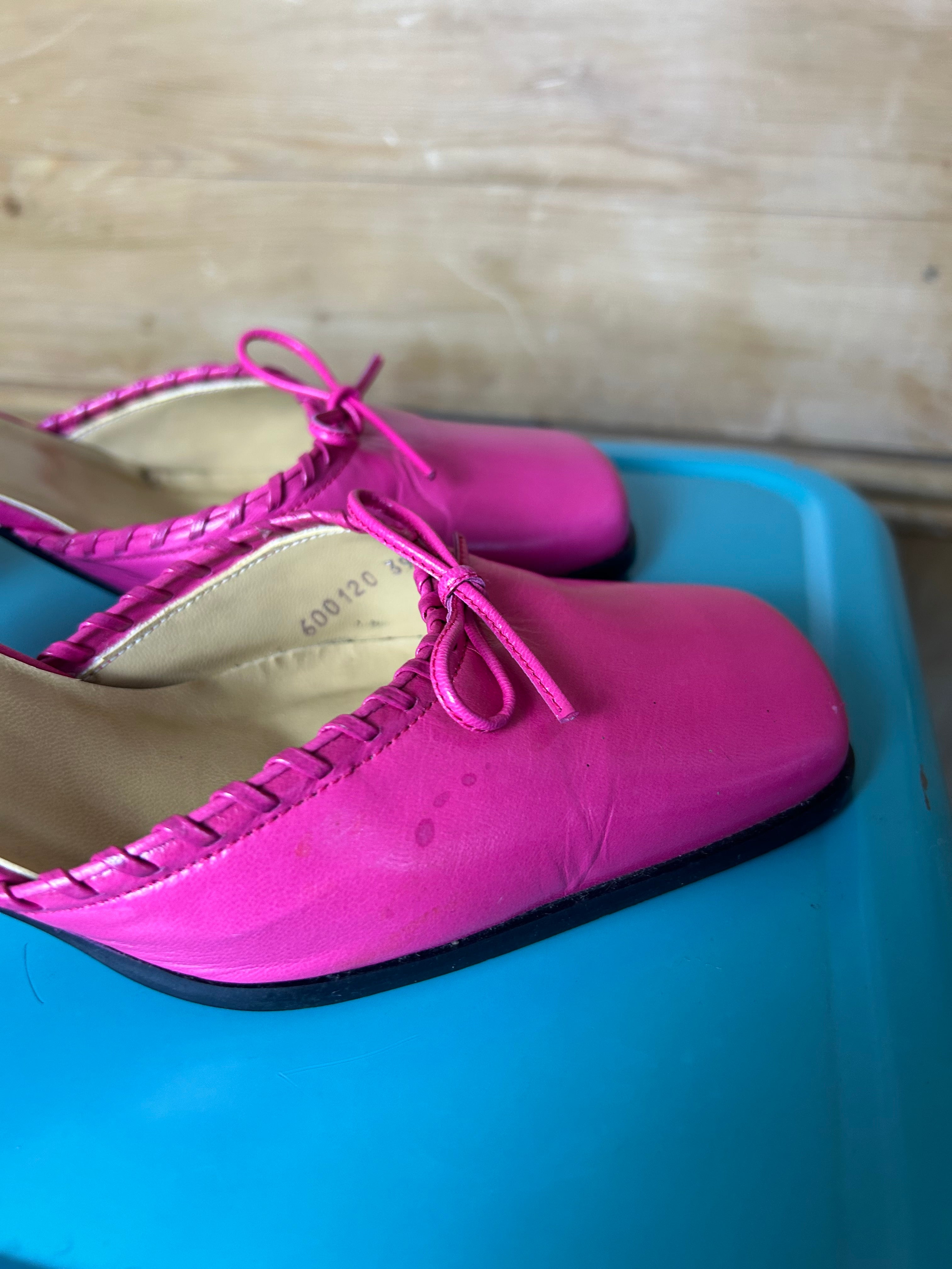 Iconic hot pink FAITH heels