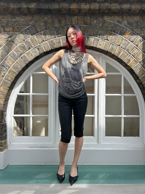 Black Leather 'All Saints' Capris