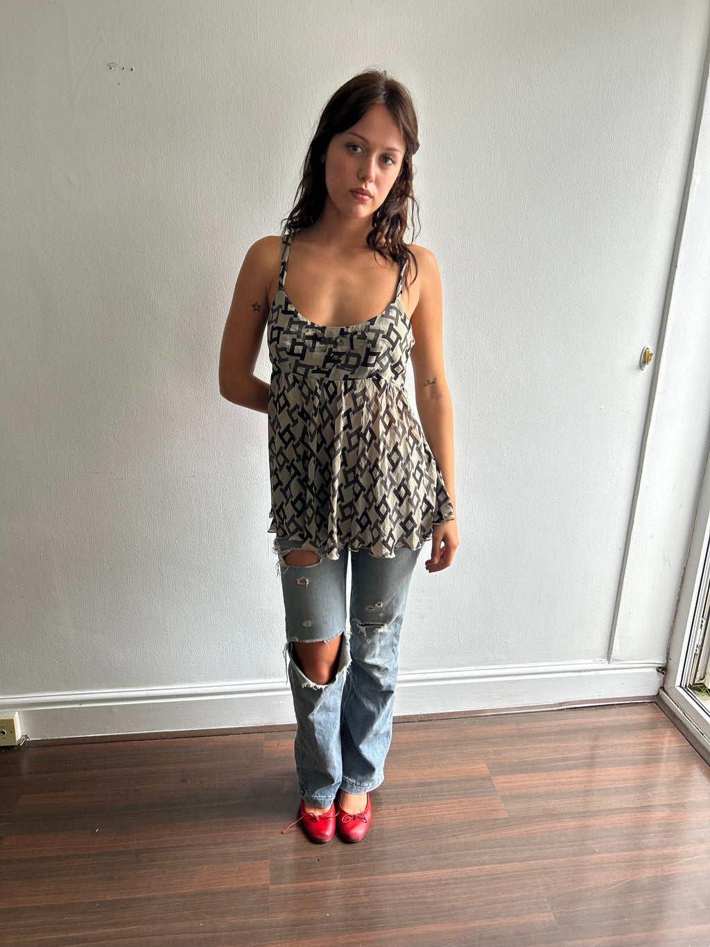 Geometric Silk IKKS Top