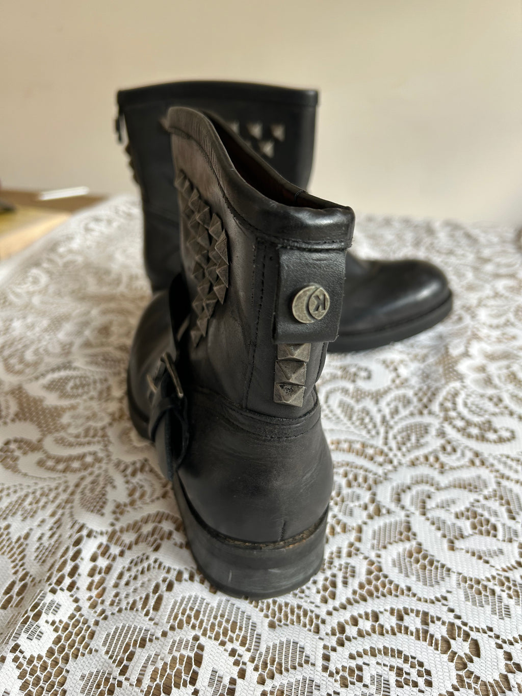 Vintage Black Leather Boots