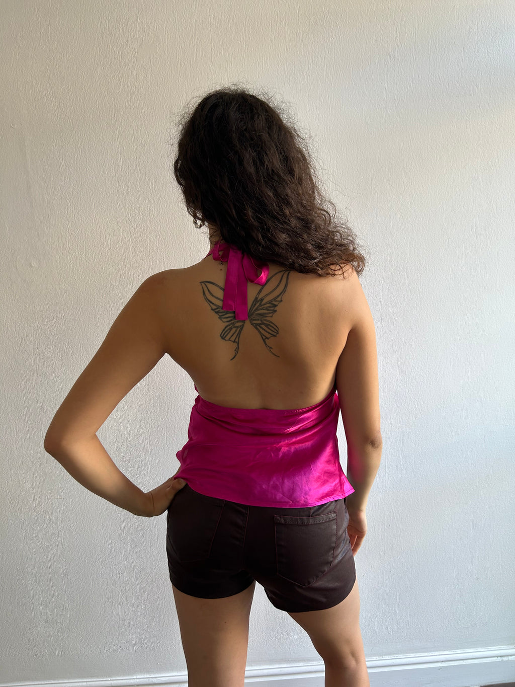 Hot Pink Lingerie Halter Top