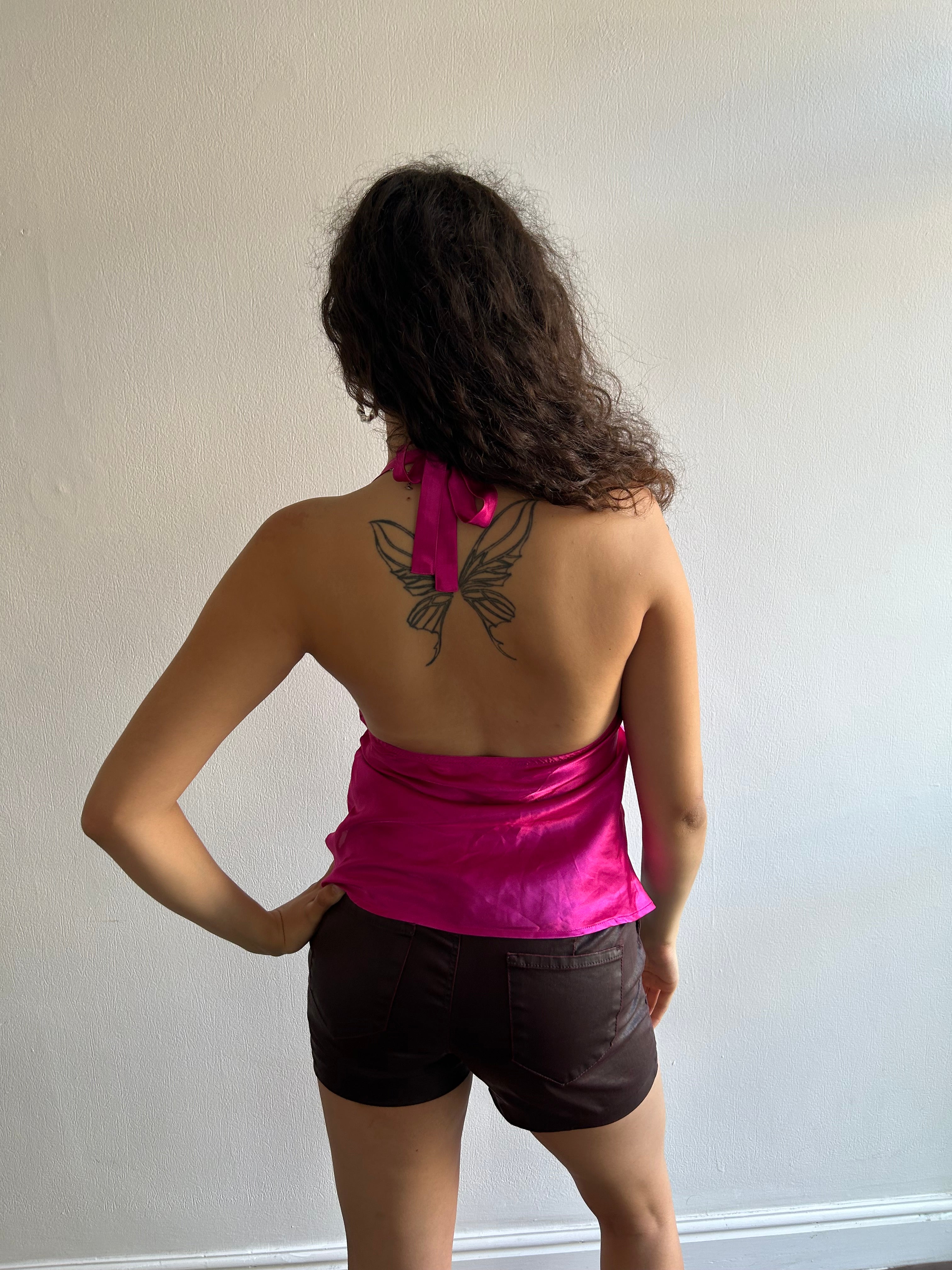 Hot Pink Lingerie Halter Top