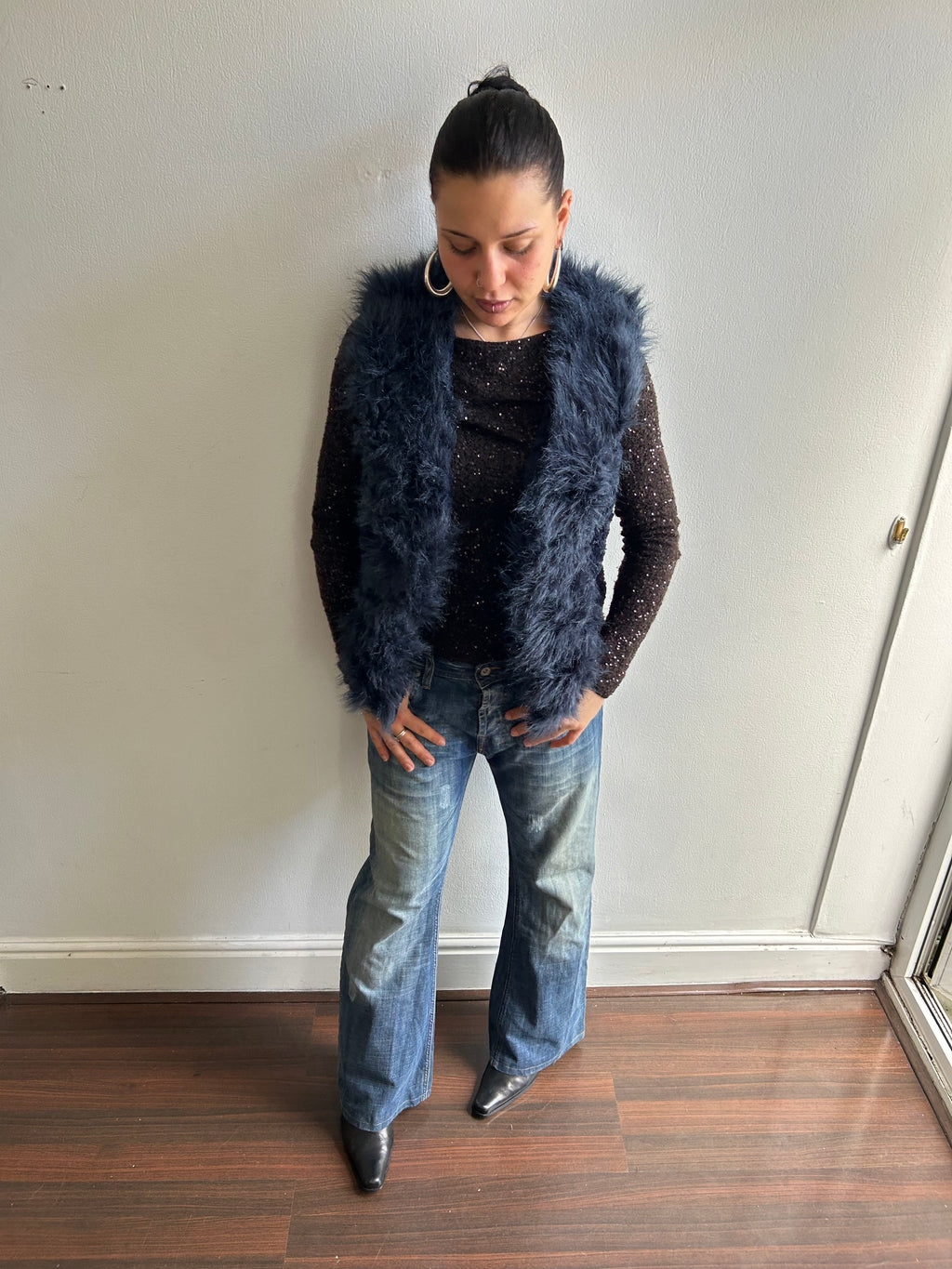 Blue Faux Fur Gilet