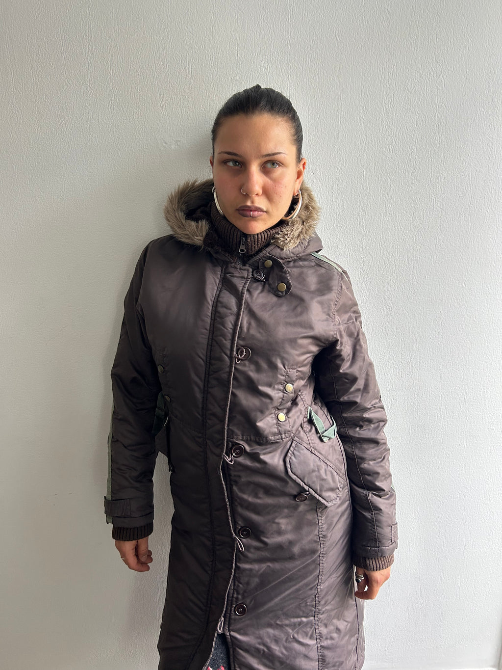 Vintage Waterproof Puffer Trench Coat