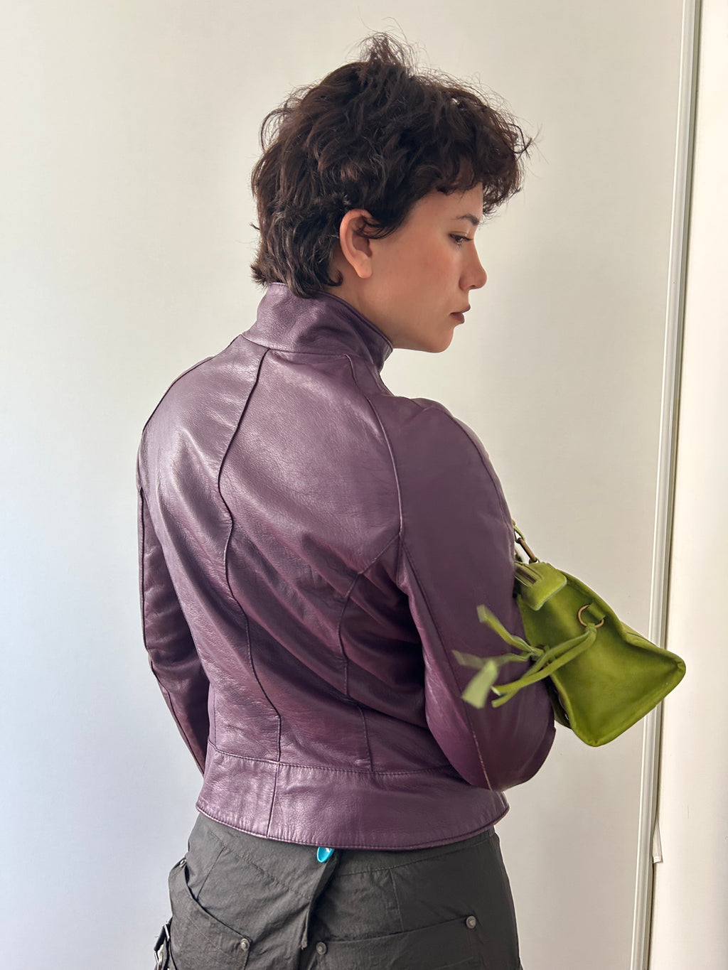 Vintage Purple Leather Jacket