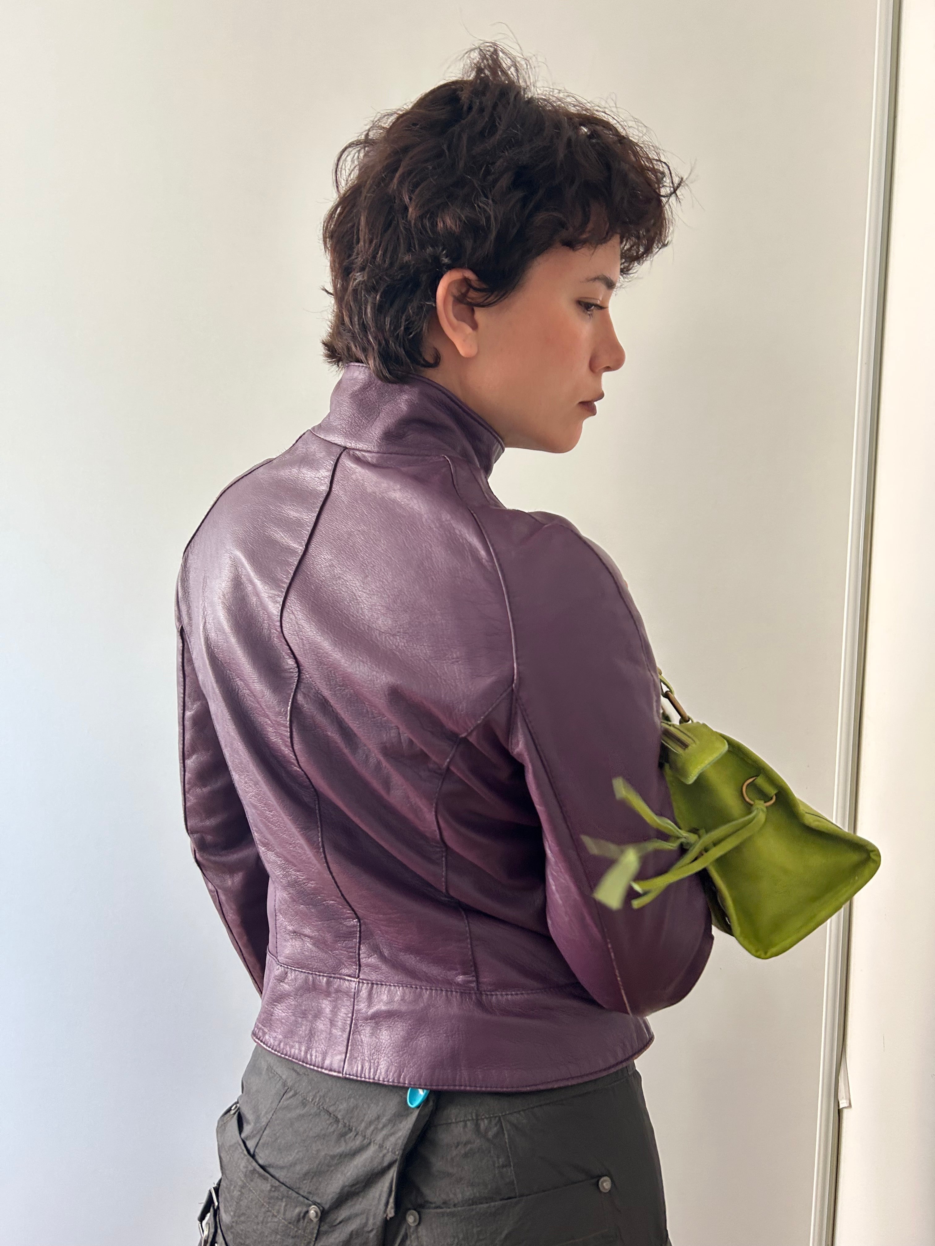 Vintage Purple Leather Jacket