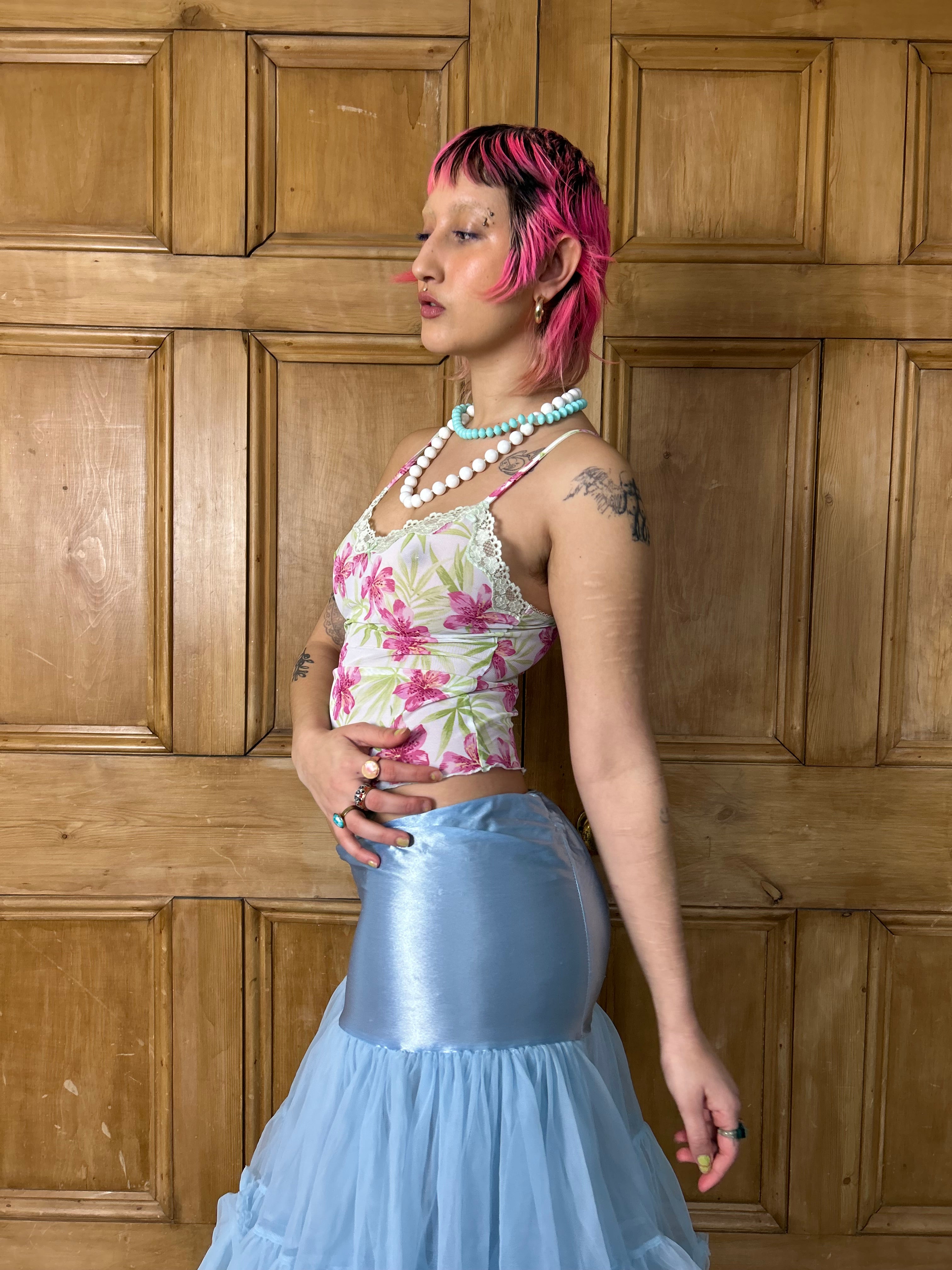 Sheer Floral Lingerie Top