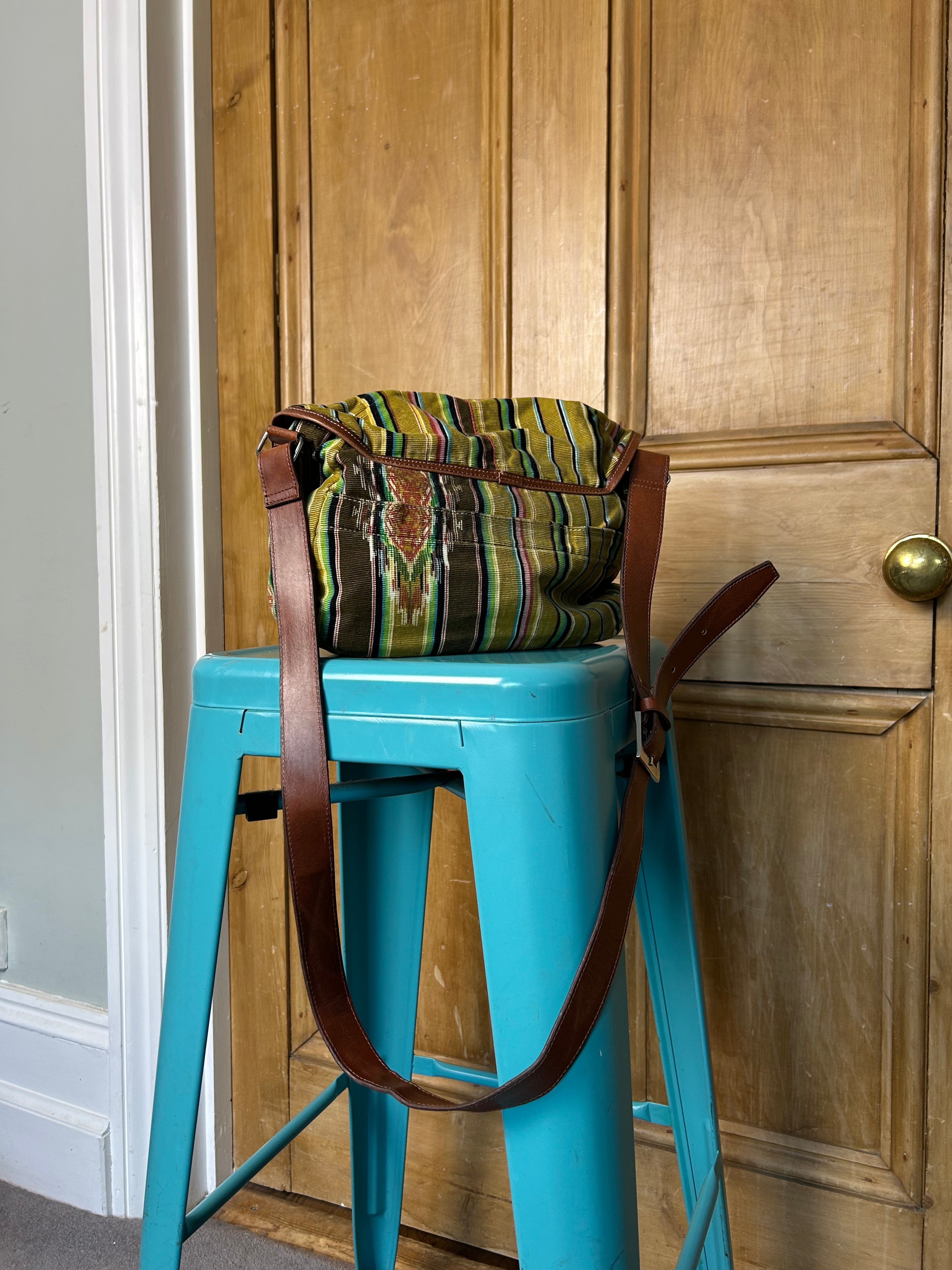 70s style boho striped side bag