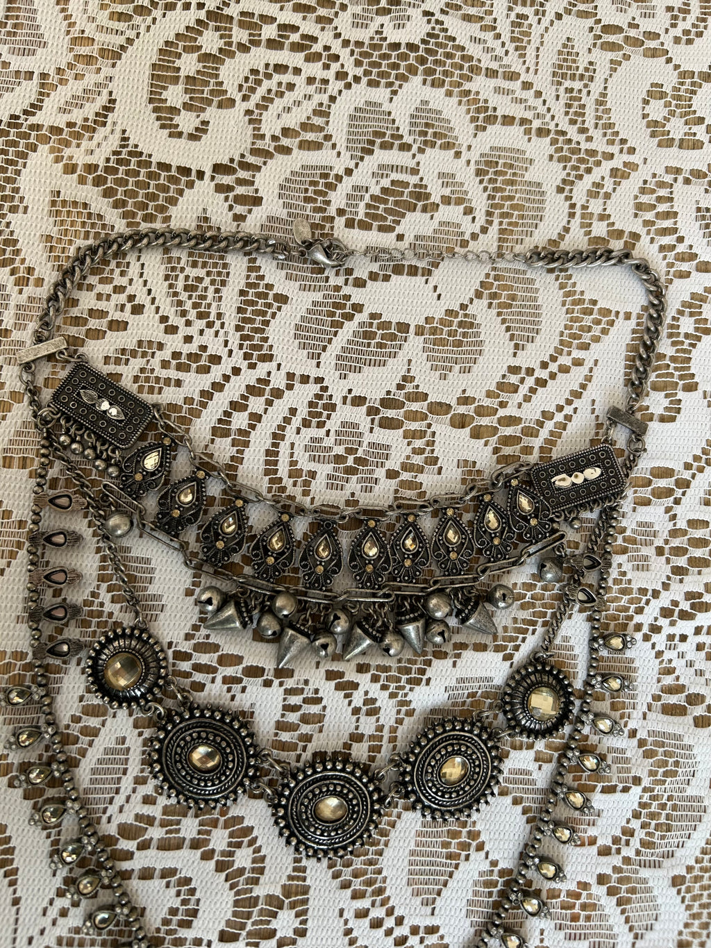 Chunky Silver layered Necklace