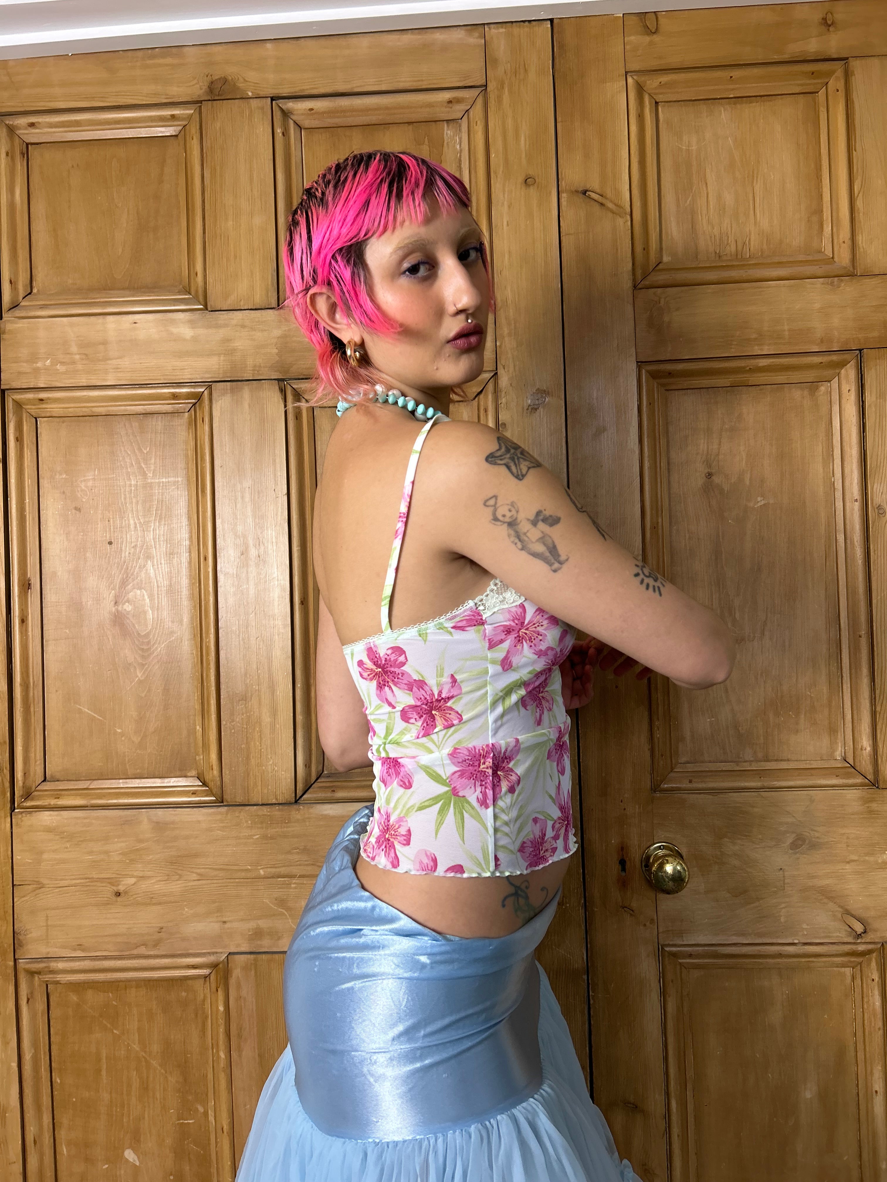 Sheer Floral Lingerie Top