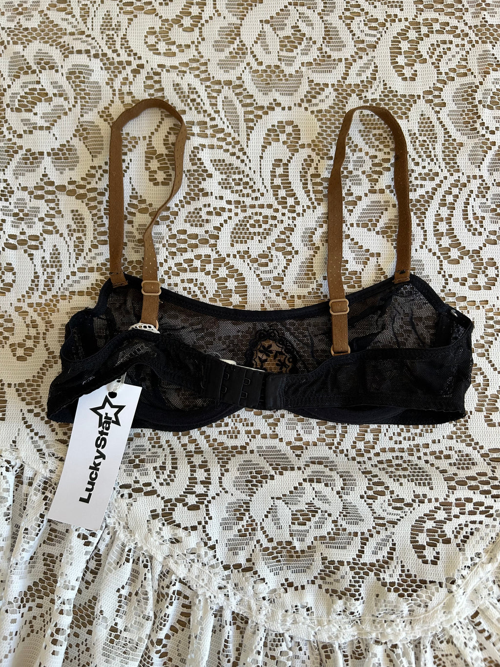 Vintage black and Brown Mesh Bra
