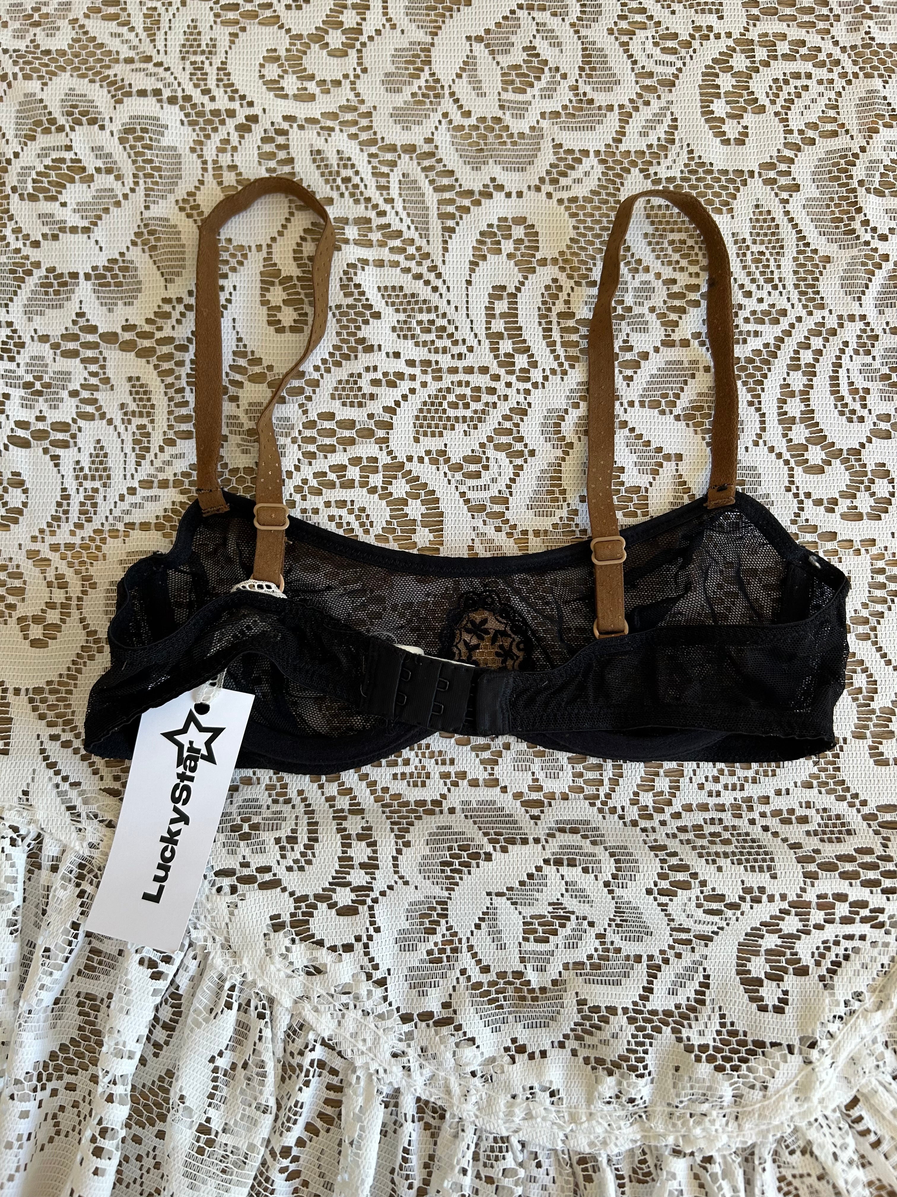 Vintage black and Brown Mesh Bra