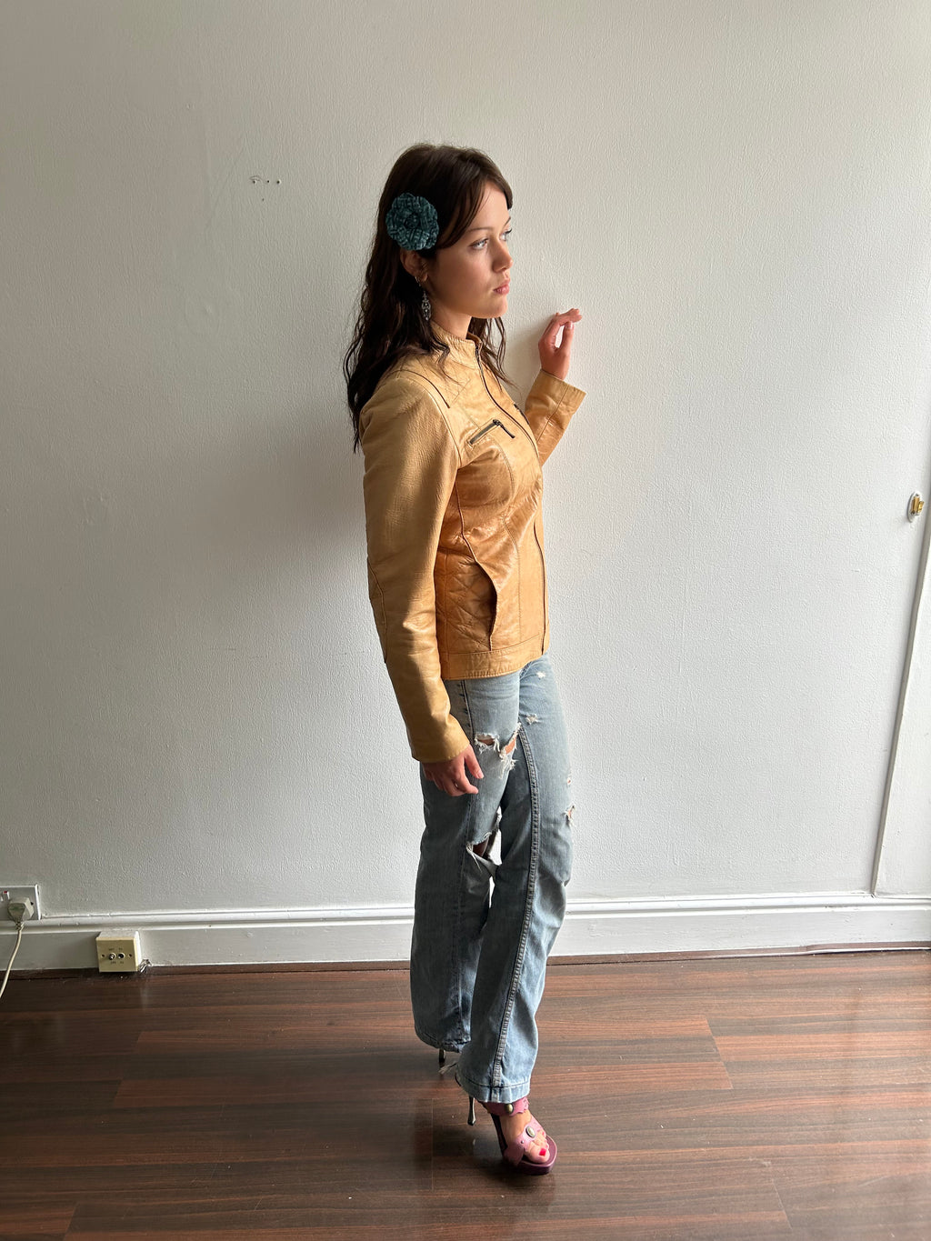 Tan Leather Vintage Jacket