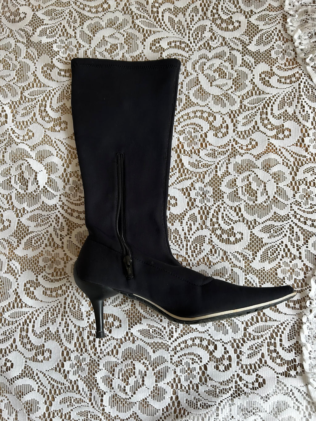 Vintage Black Pointed Heel boots