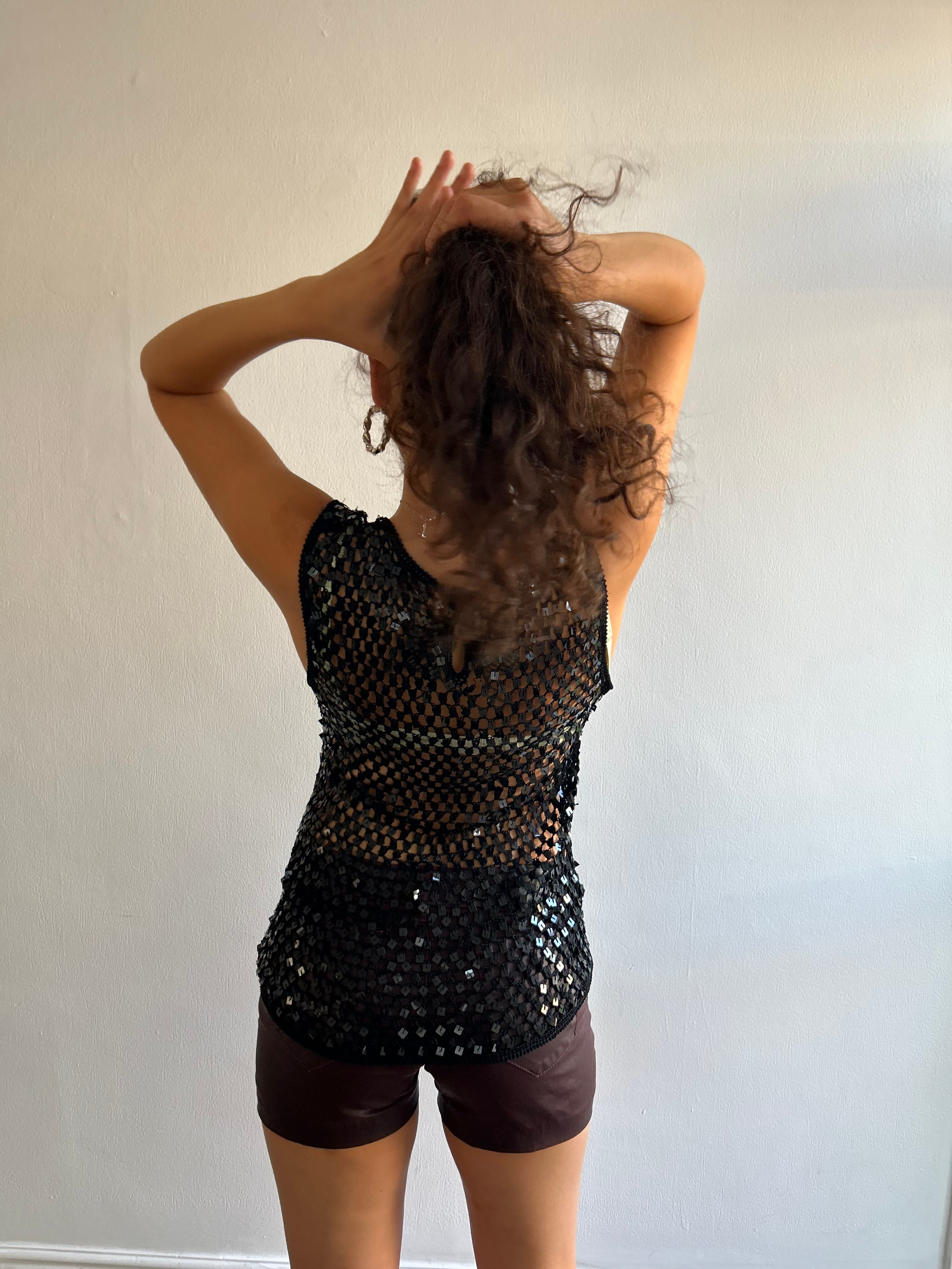 Black Sequin Top