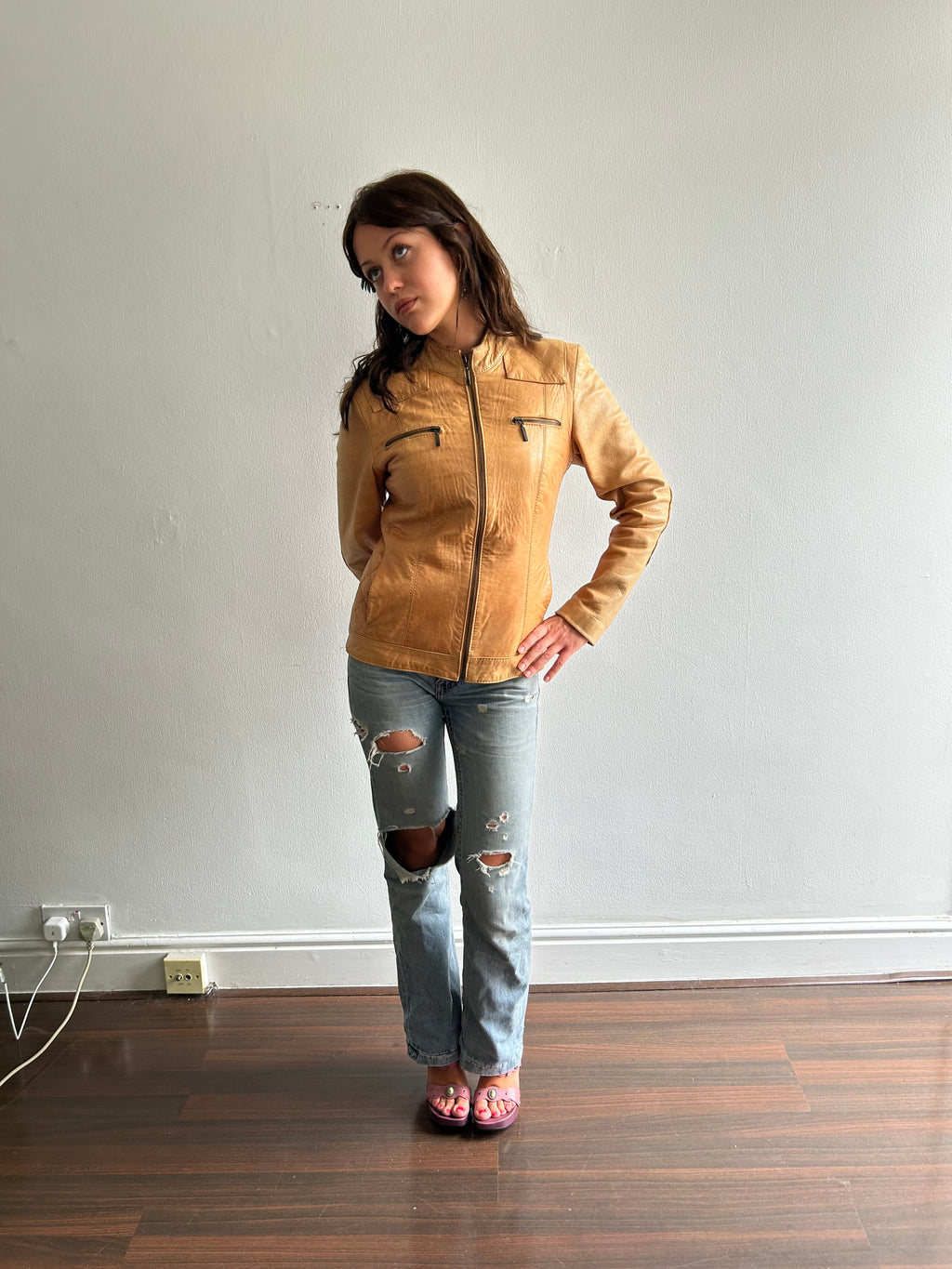 Tan Leather Vintage Jacket