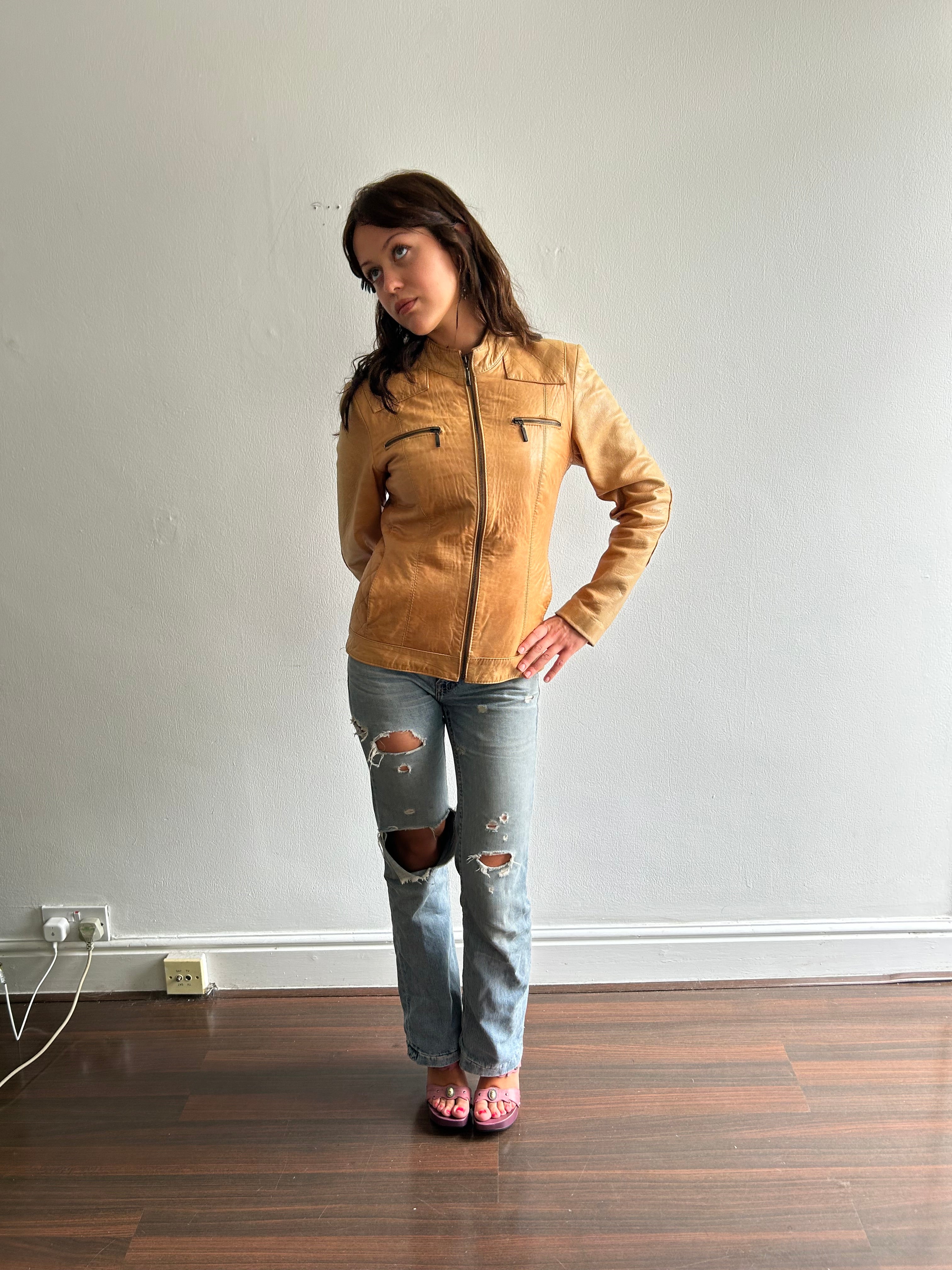Tan Leather Vintage Jacket