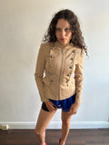 Beige Military Zip up Jacket