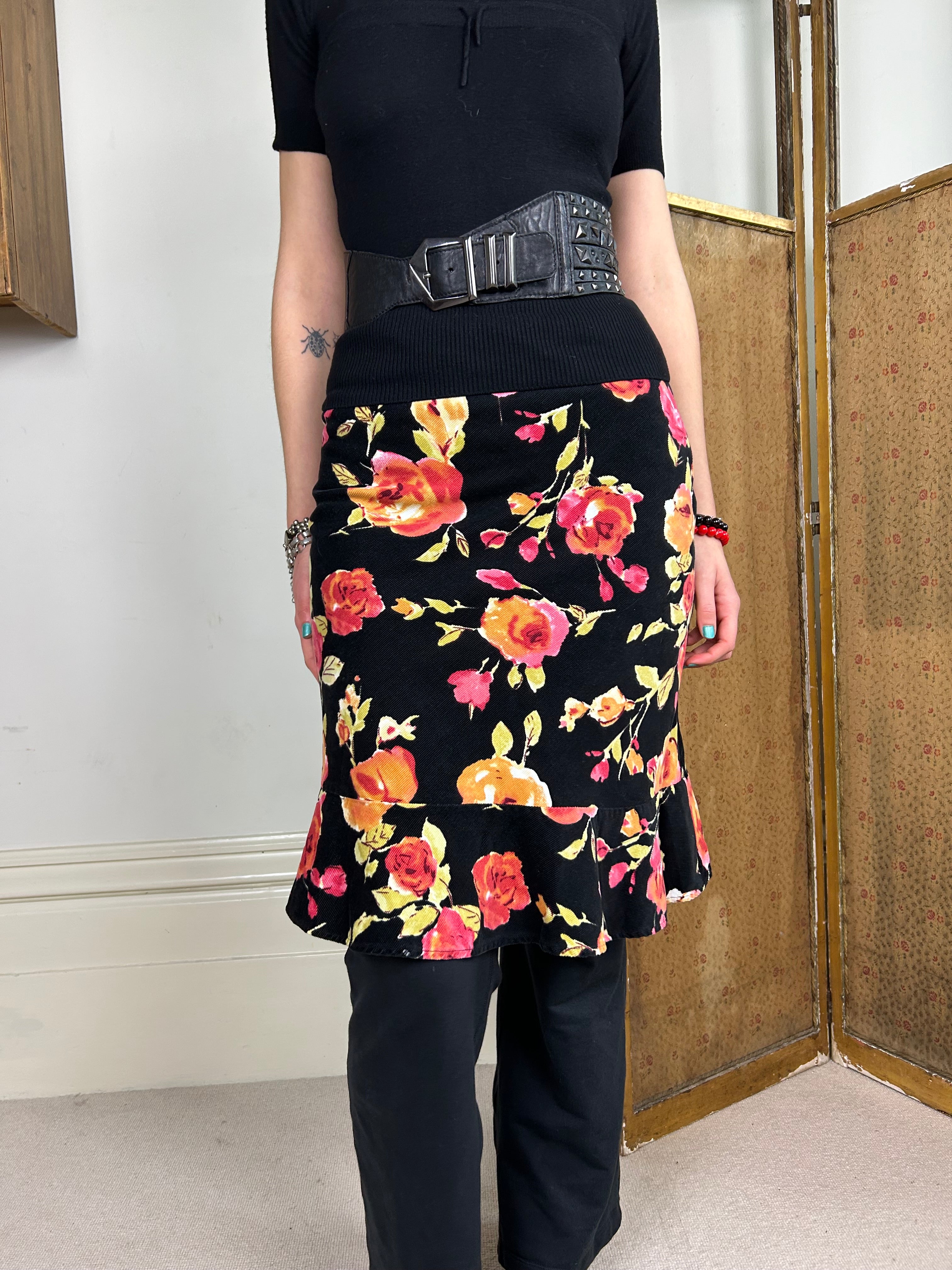 Floral midi skirt