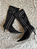 Vintage Black Pointed Heel boots