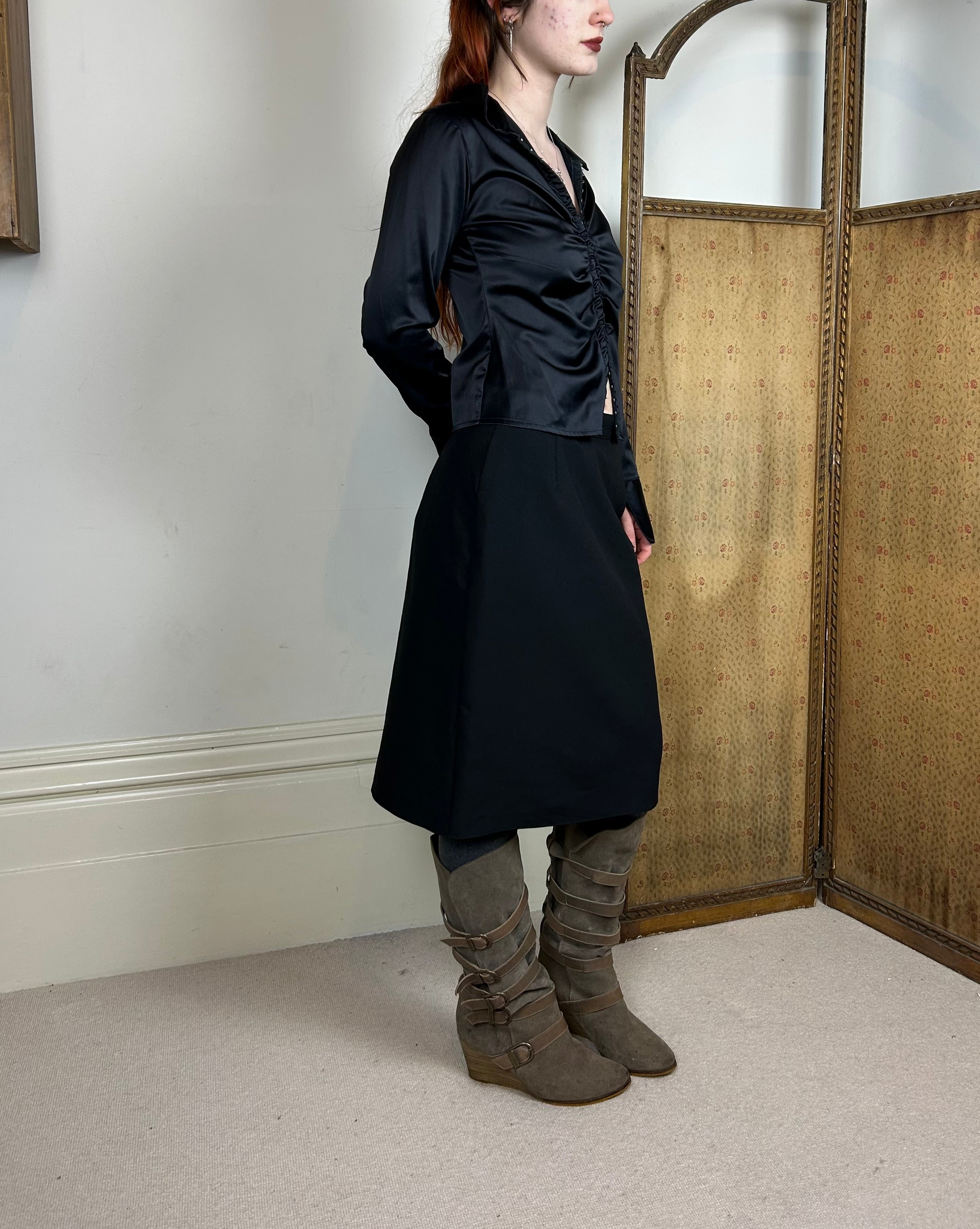 Vintage black midi skirt