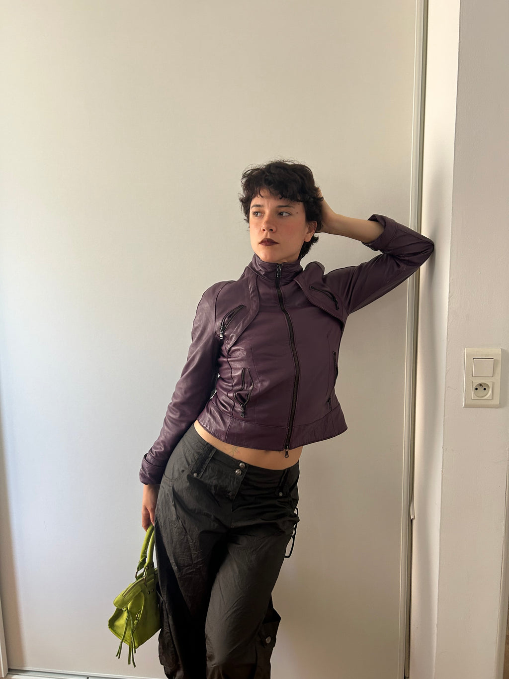 Vintage Purple Leather Jacket