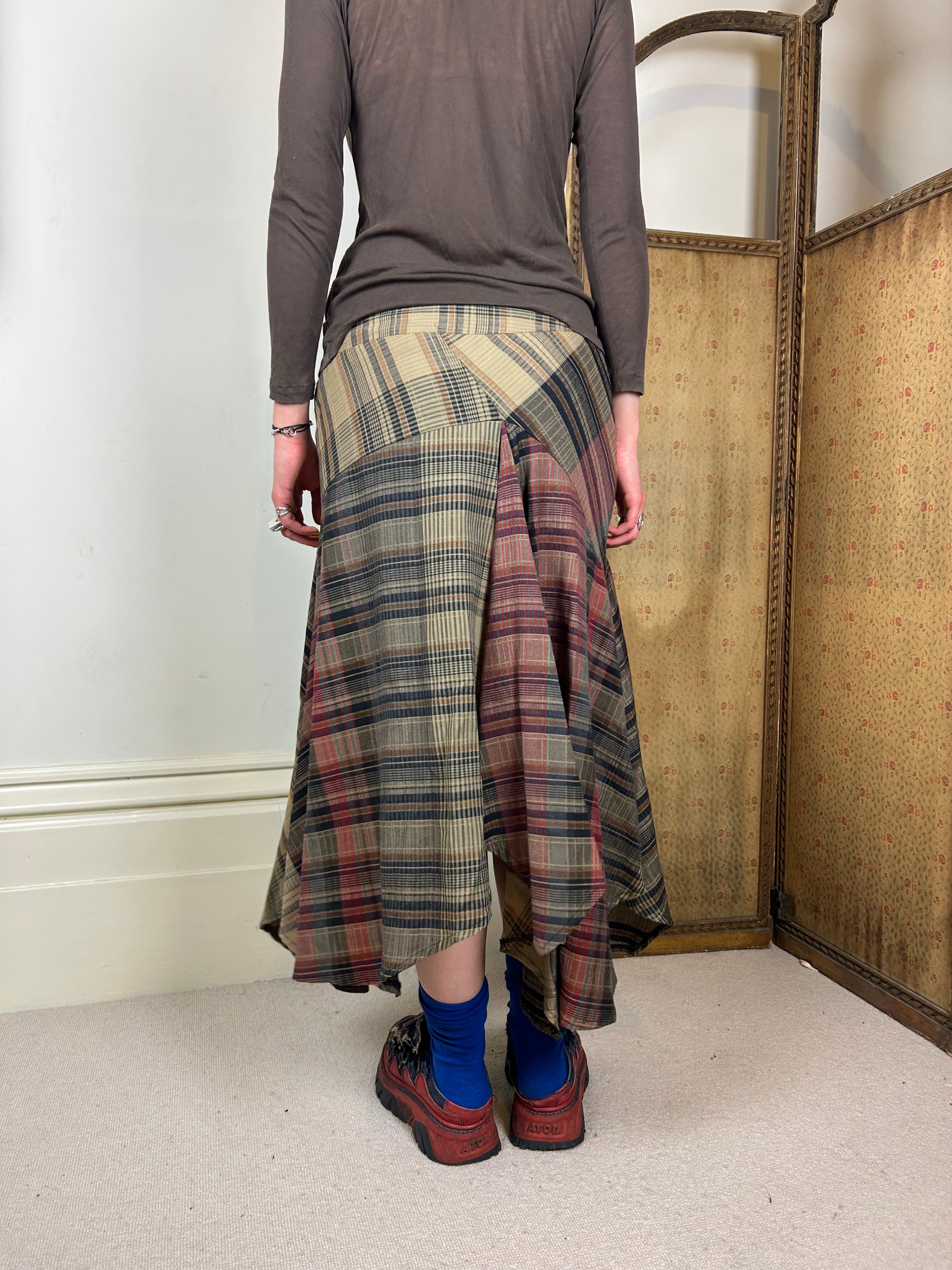 Tartan asymmetrical skirt