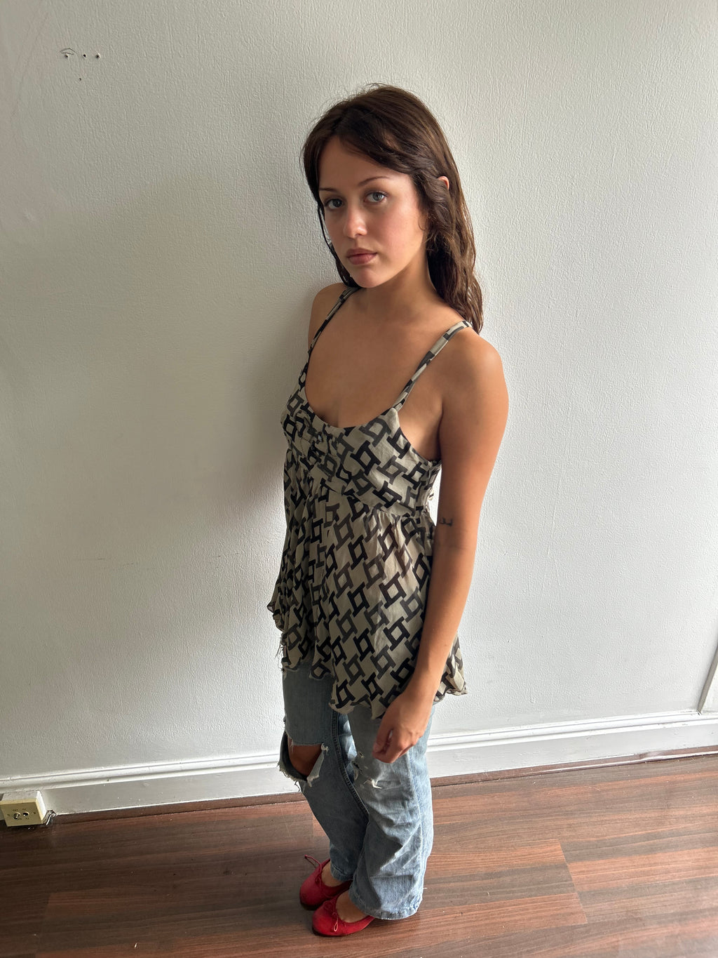 Geometric Silk IKKS Top
