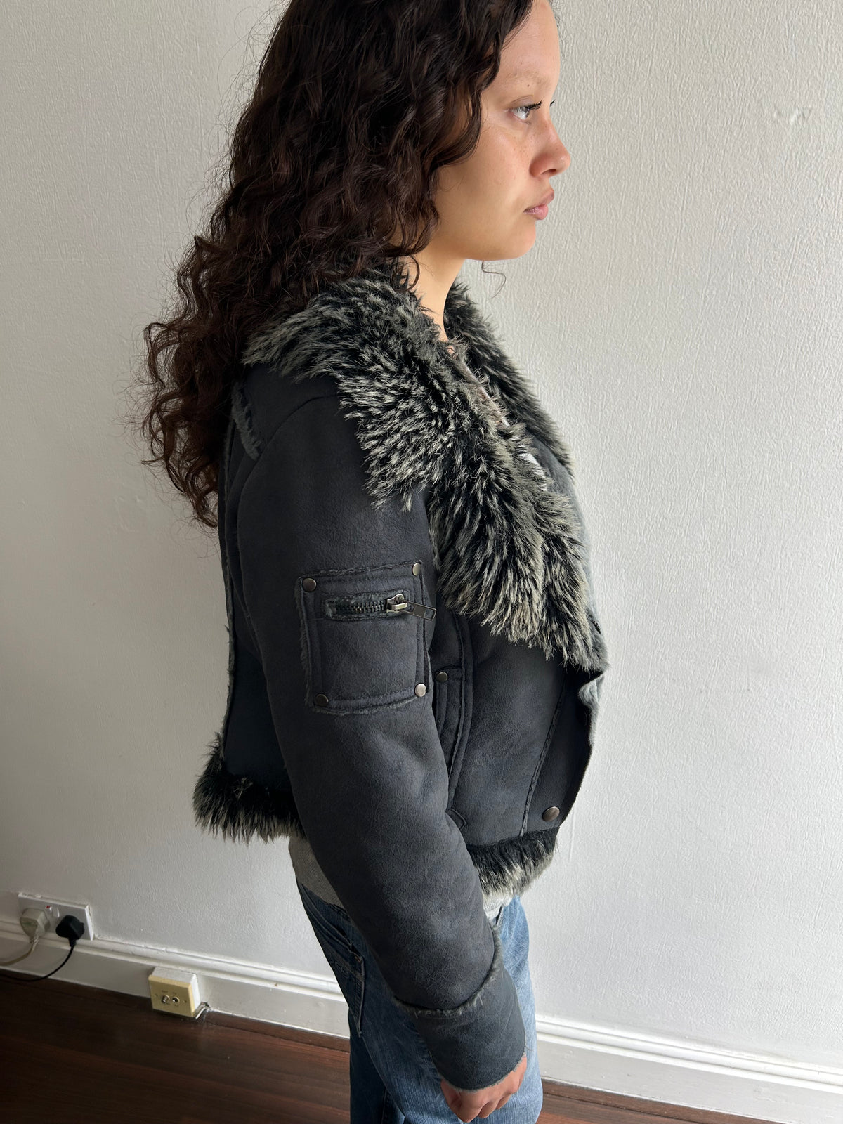 Powder Blue Fur Coat