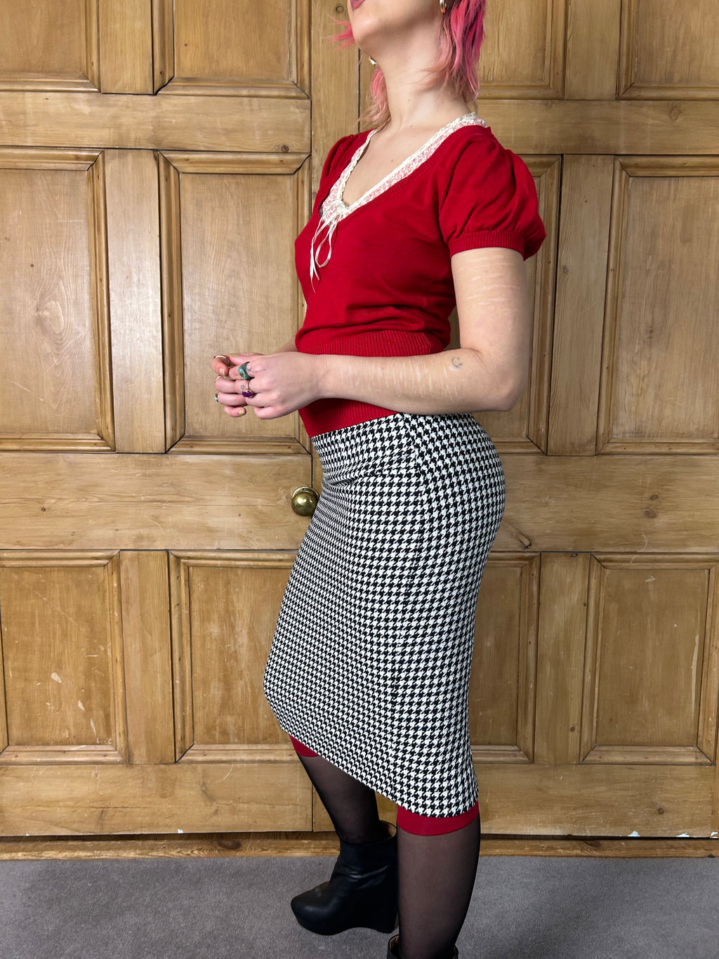 Houndstooth Skirt