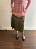 Green Floral Cargo Skirt