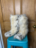 Cream furry boots