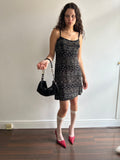 Vintage Black Floral Slip Dress