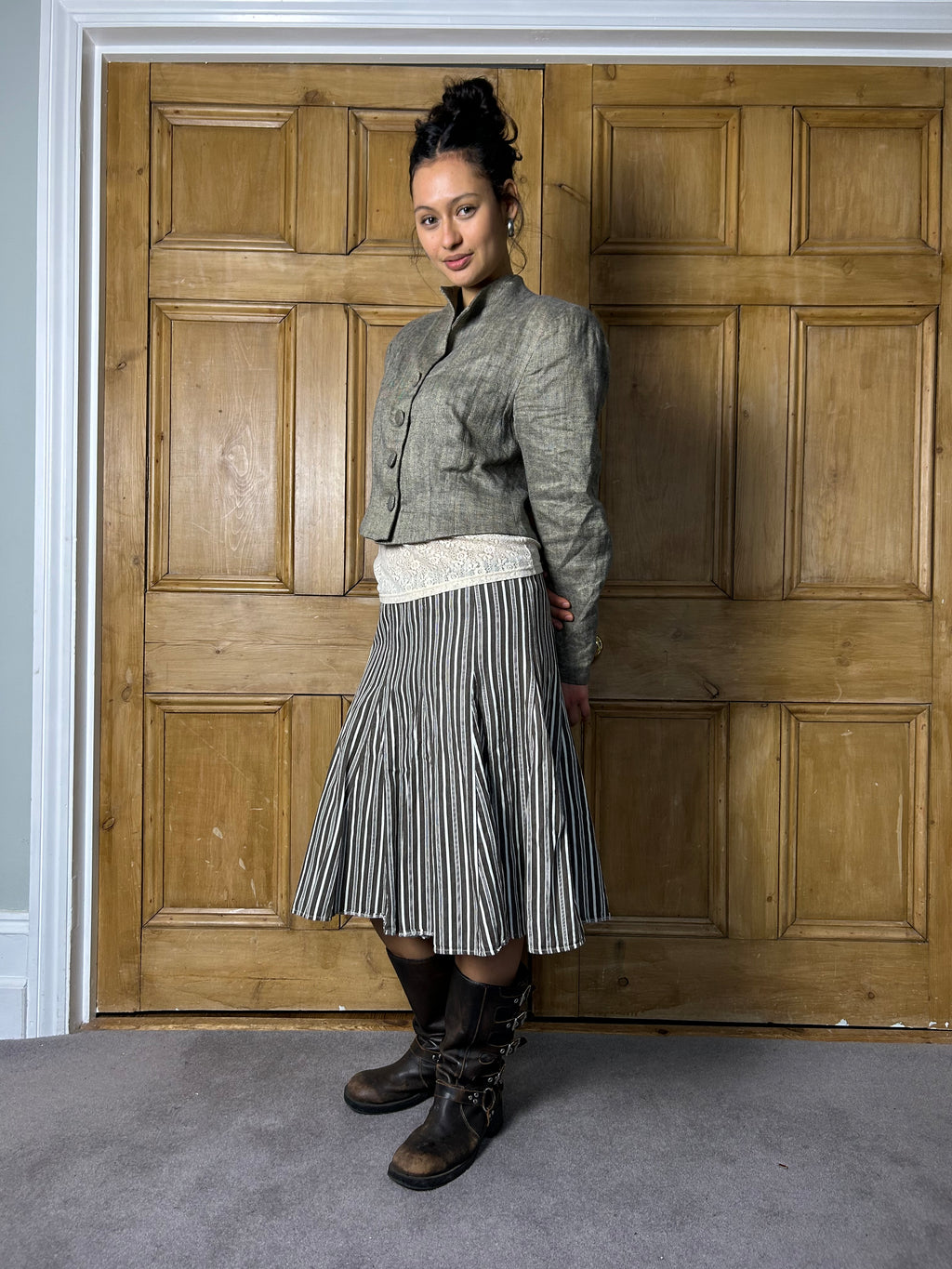 Pinstripe Boden Skirt