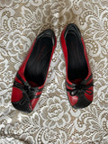 Nine West Red and Black Ballet Pumps