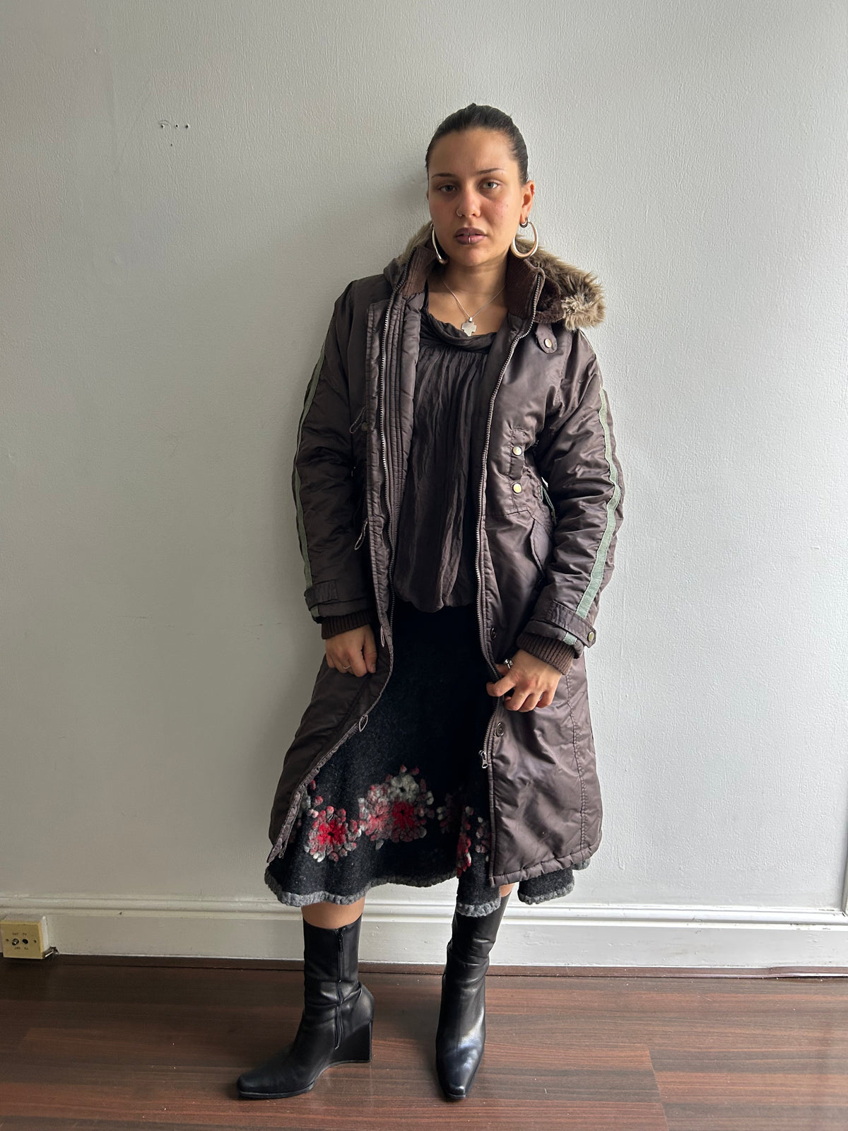 Vintage Waterproof Puffer Trench Coat