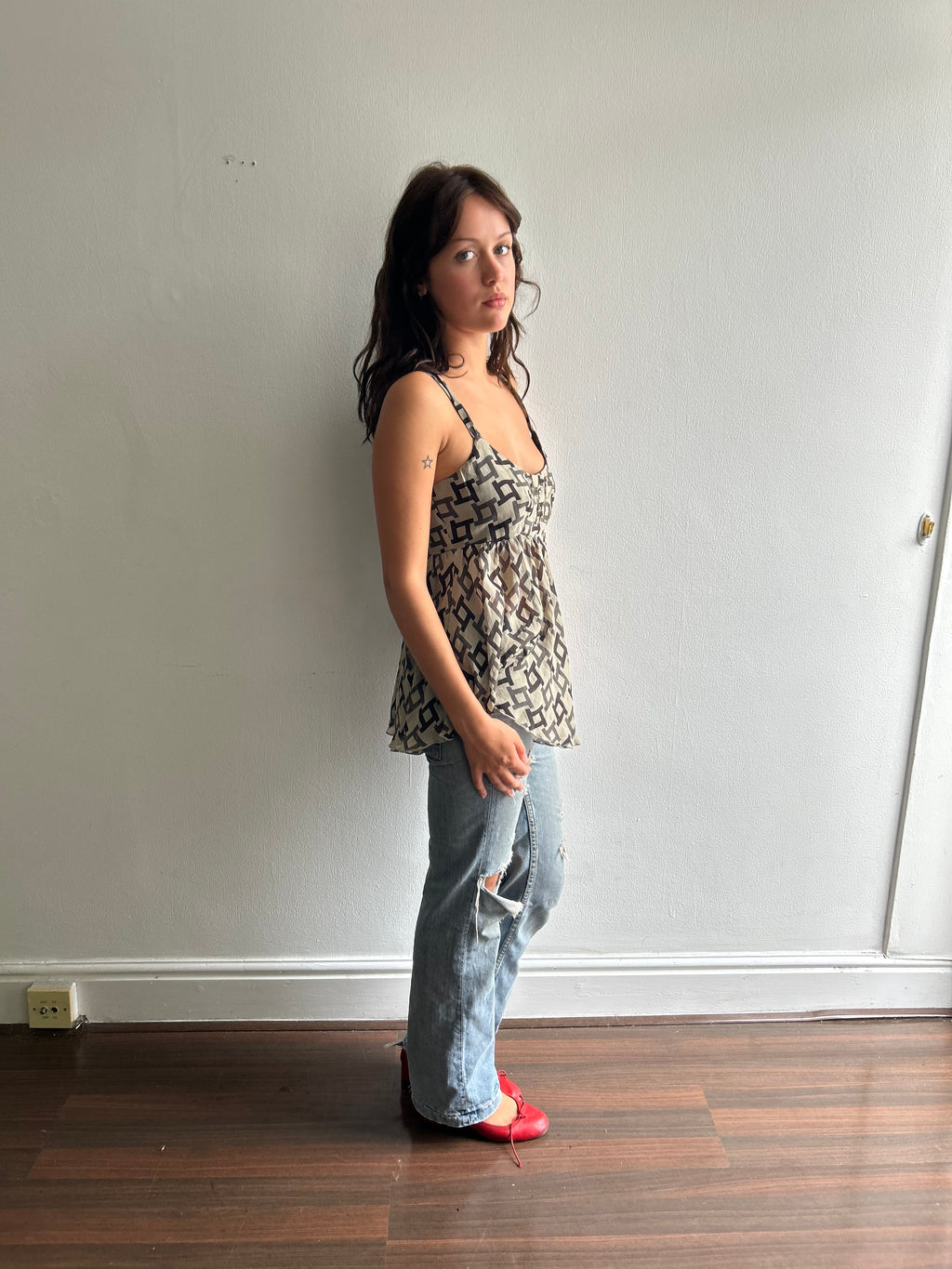Geometric Silk IKKS Top