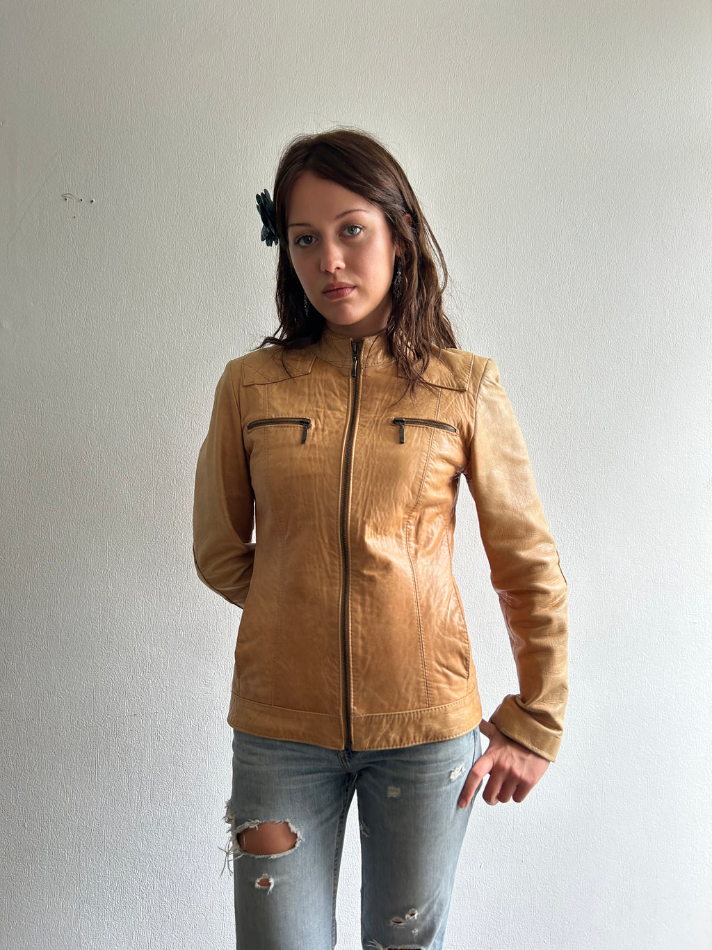 Tan Leather Vintage Jacket